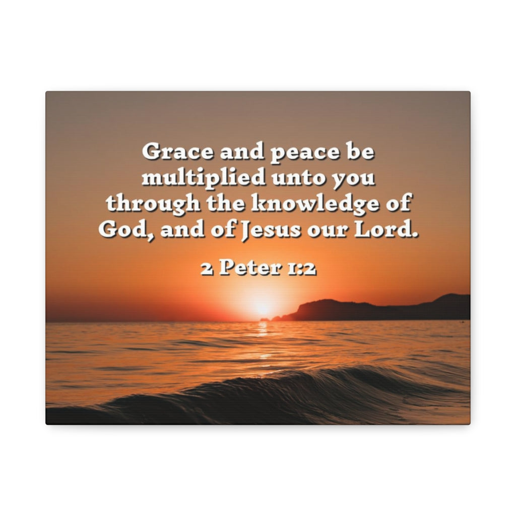 Scripture Walls Grace And Peace 2 Peter 1:2 Bible Verse Canvas Christian Wall Art Ready to Hang Unframed-Express Your Love Gifts