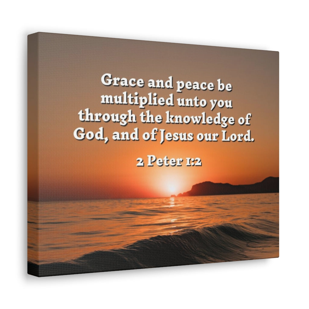 Scripture Walls Grace And Peace 2 Peter 1:2 Bible Verse Canvas Christian Wall Art Ready to Hang Unframed-Express Your Love Gifts