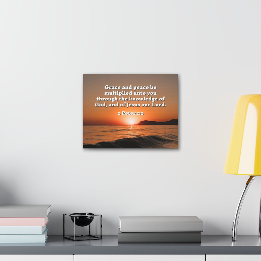 Scripture Walls Grace And Peace 2 Peter 1:2 Bible Verse Canvas Christian Wall Art Ready to Hang Unframed-Express Your Love Gifts