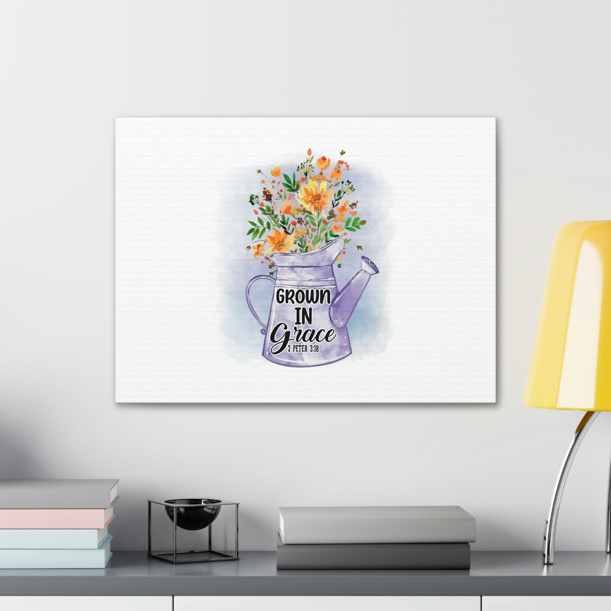 Grow In Grace 2 Peter 3:18 Flower Christian Wall Art Bible Verse Print Ready to Hang Unframed-Express Your Love Gifts