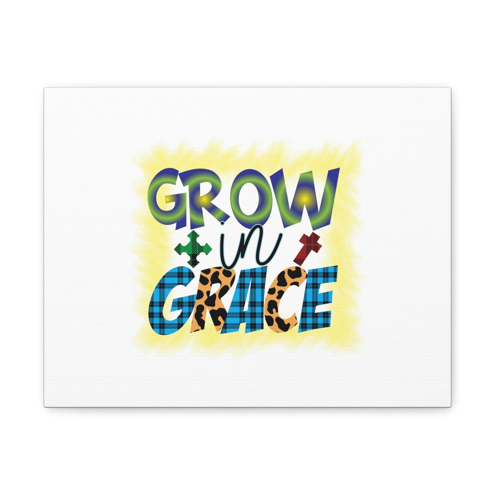 Grow In Grace 2 Peter 3:18 Yellow Christian Wall Art Bible Verse Print Ready to Hang Unframed-Express Your Love Gifts