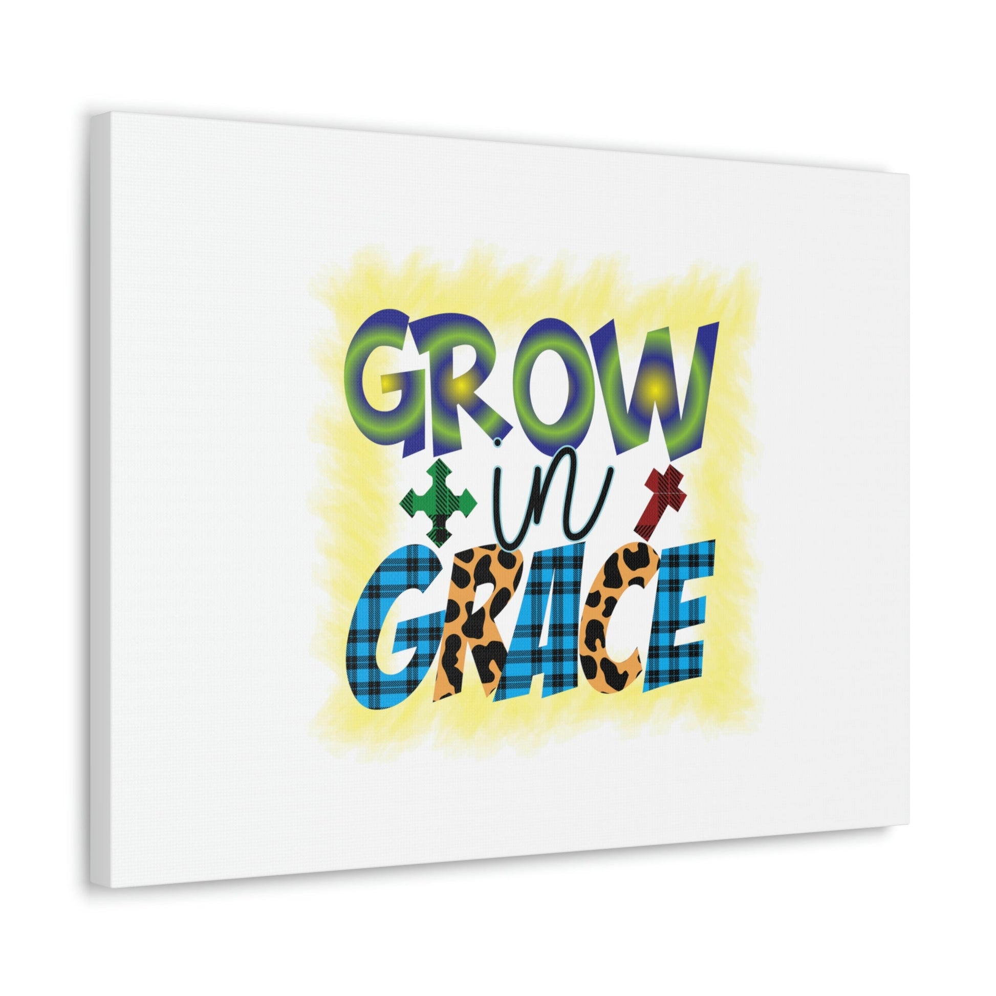 Grow In Grace 2 Peter 3:18 Yellow Christian Wall Art Bible Verse Print Ready to Hang Unframed-Express Your Love Gifts