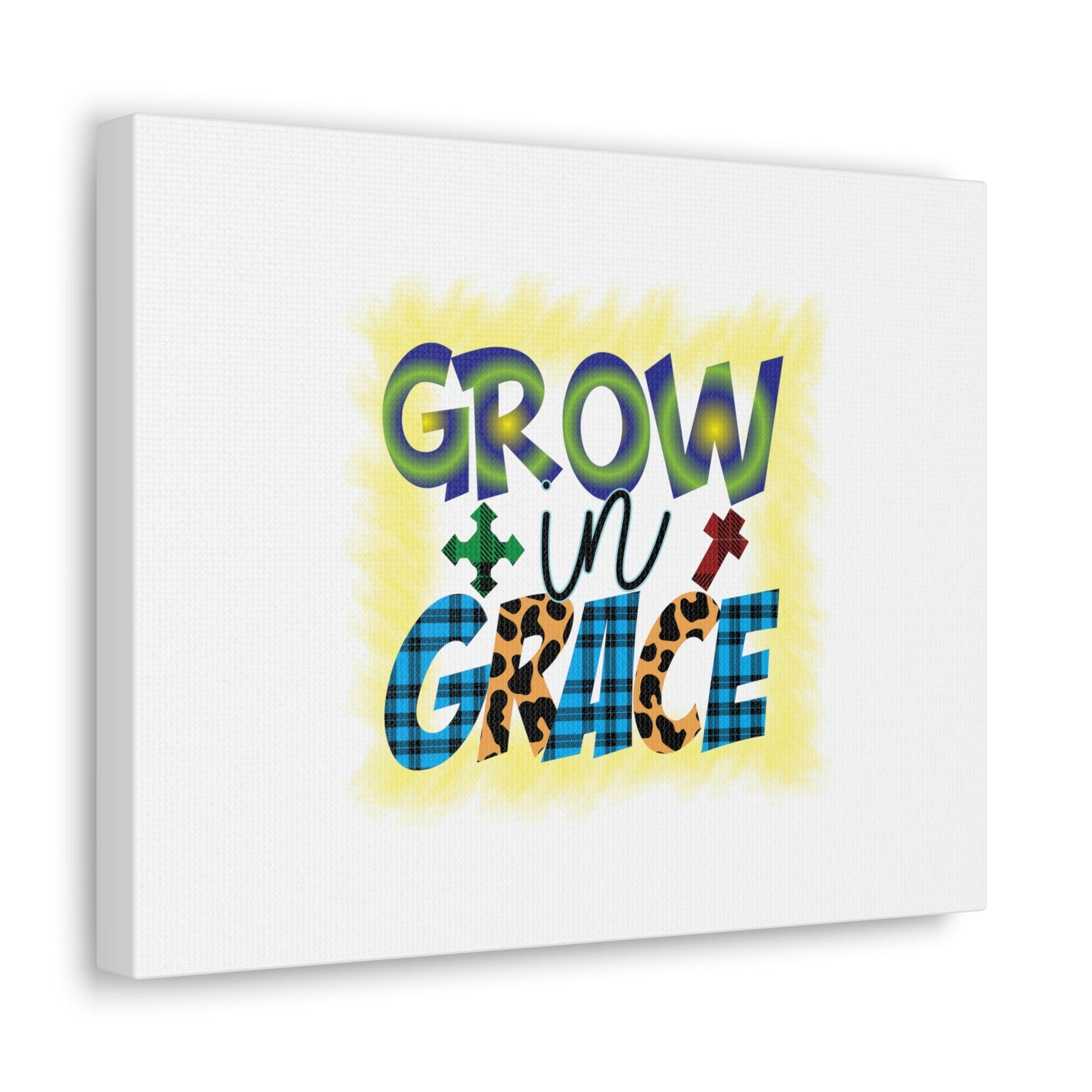 Grow In Grace 2 Peter 3:18 Yellow Christian Wall Art Bible Verse Print Ready to Hang Unframed-Express Your Love Gifts