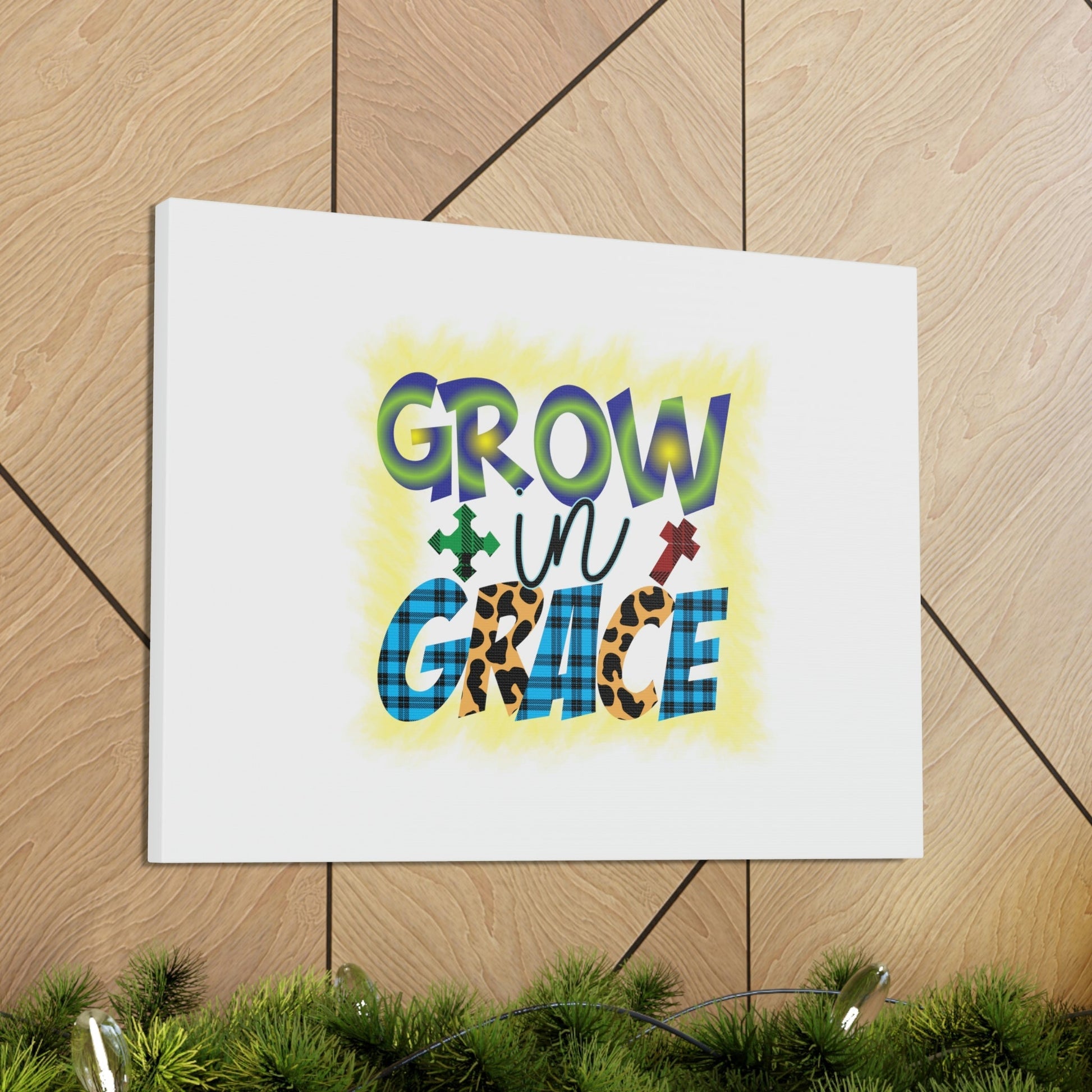 Grow In Grace 2 Peter 3:18 Yellow Christian Wall Art Bible Verse Print Ready to Hang Unframed-Express Your Love Gifts