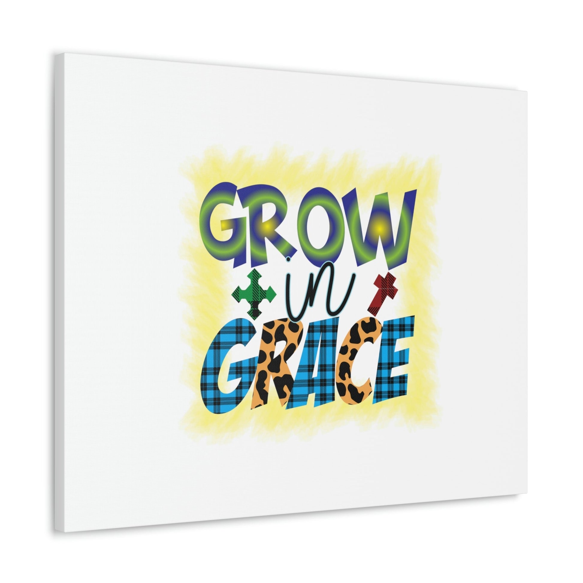 Grow In Grace 2 Peter 3:18 Yellow Christian Wall Art Bible Verse Print Ready to Hang Unframed-Express Your Love Gifts