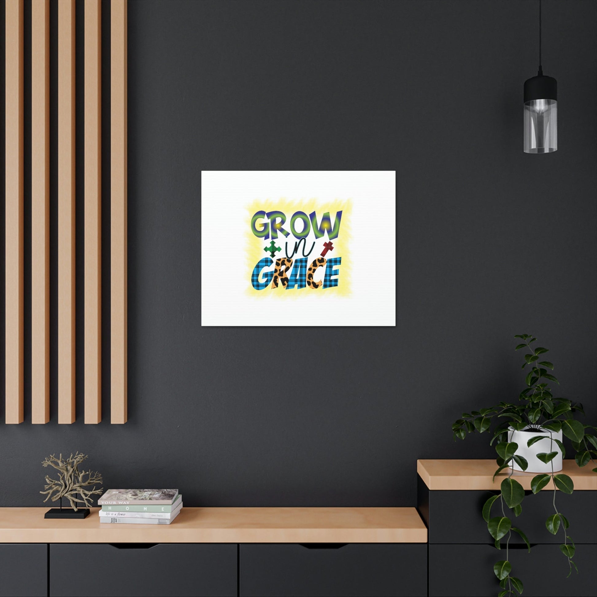 Grow In Grace 2 Peter 3:18 Yellow Christian Wall Art Bible Verse Print Ready to Hang Unframed-Express Your Love Gifts