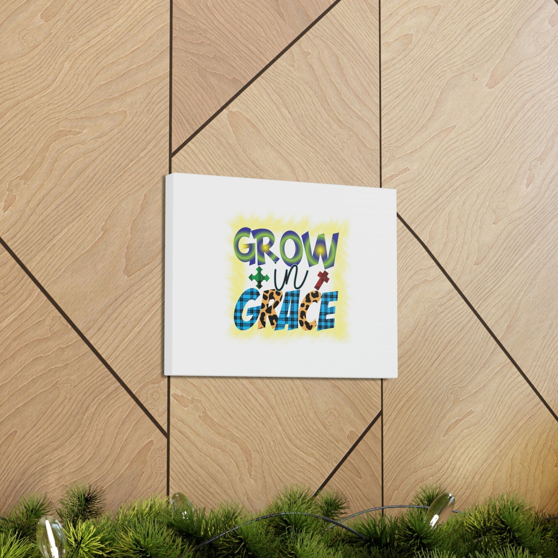 Grow In Grace 2 Peter 3:18 Yellow Christian Wall Art Bible Verse Print Ready to Hang Unframed-Express Your Love Gifts