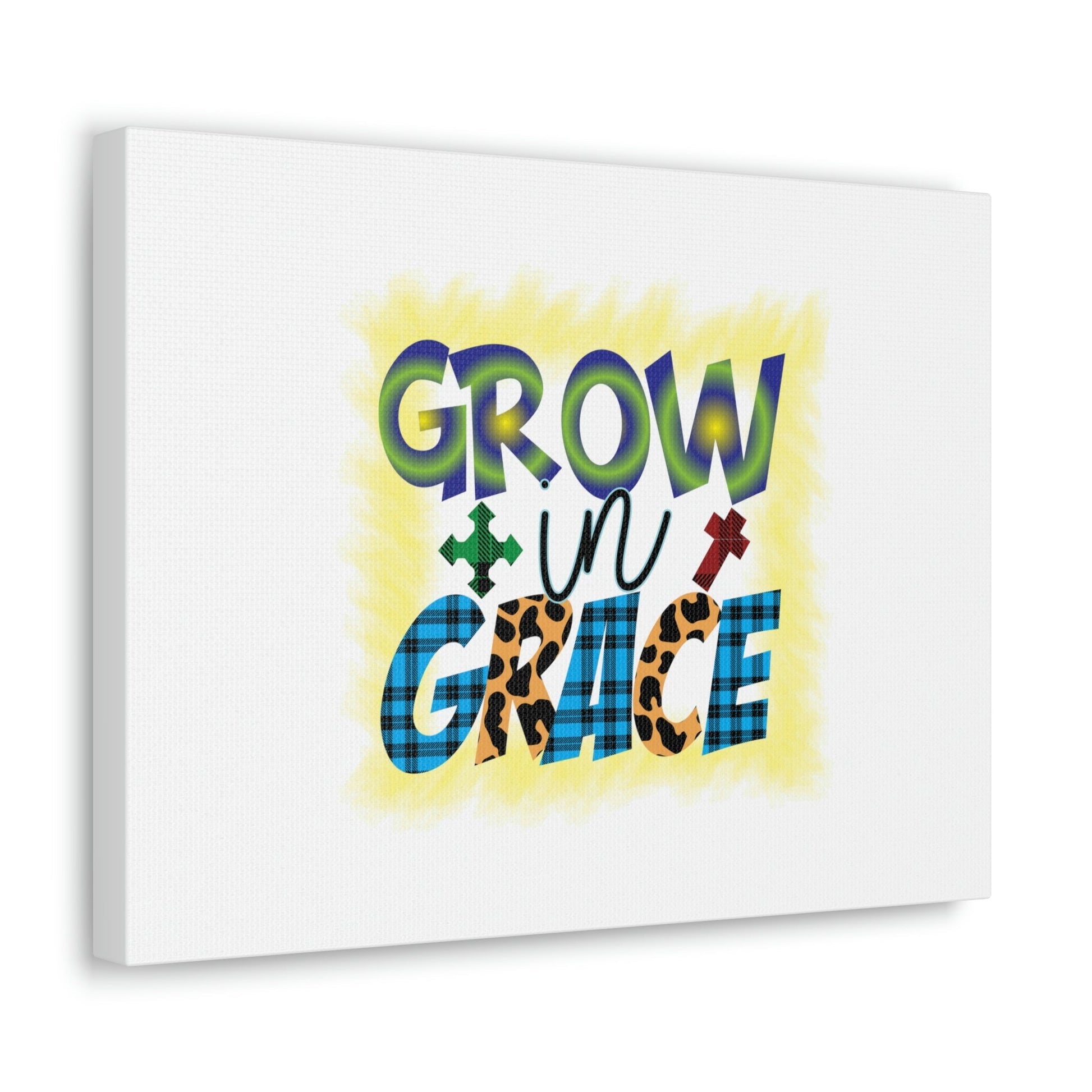 Grow In Grace 2 Peter 3:18 Yellow Christian Wall Art Bible Verse Print Ready to Hang Unframed-Express Your Love Gifts
