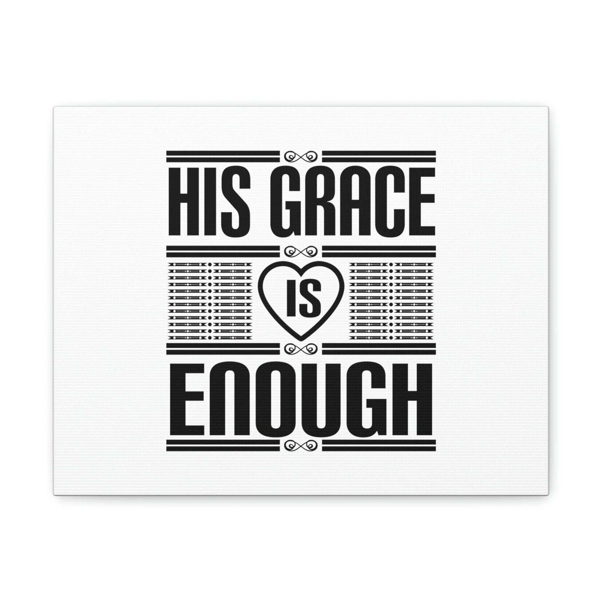 His Grace Is Enough 2 Corinthians 12:9 Heart White Christian Wall Art Bible Verse Print Ready to Hang Unframed-Express Your Love Gifts