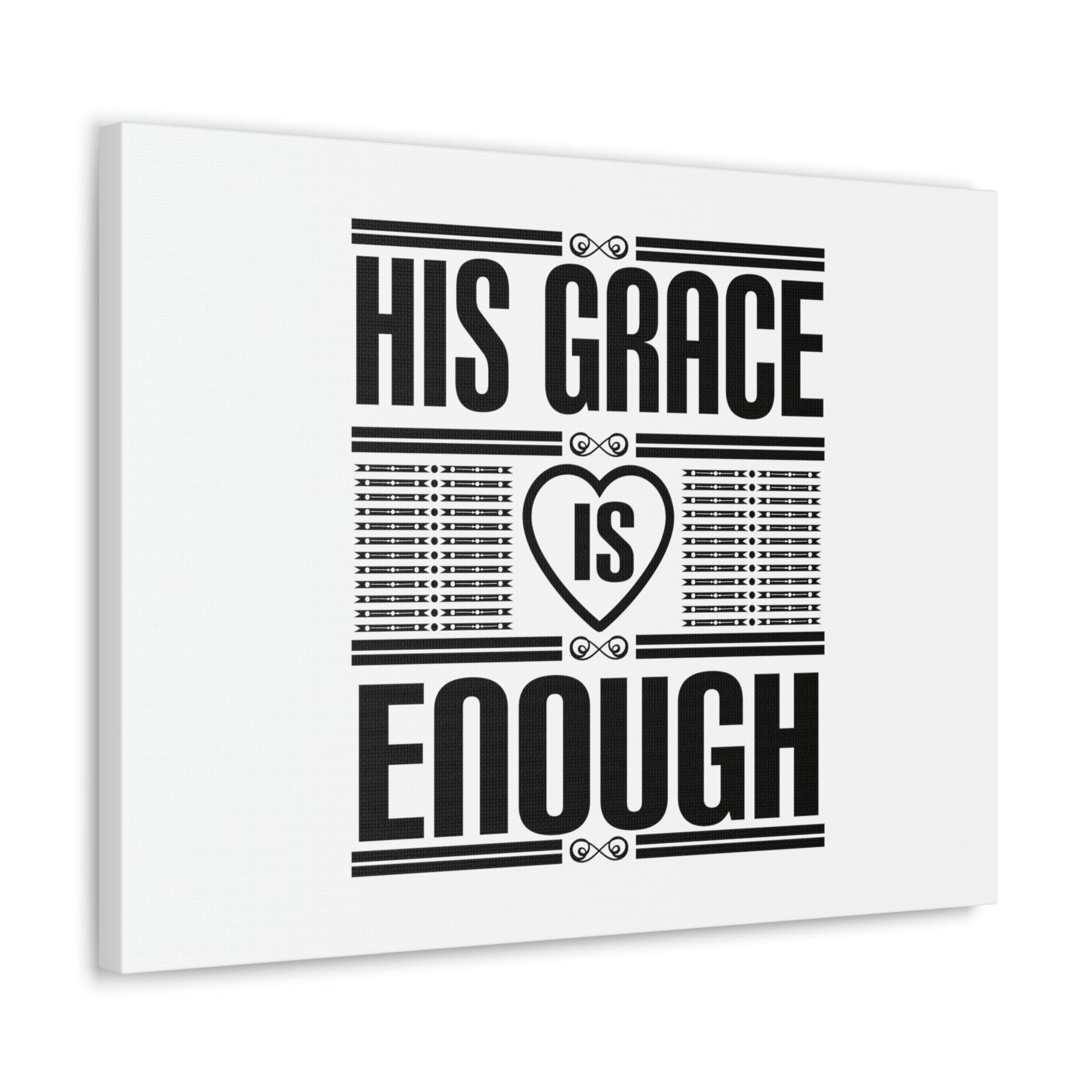 His Grace Is Enough 2 Corinthians 12:9 Heart White Christian Wall Art Bible Verse Print Ready to Hang Unframed-Express Your Love Gifts