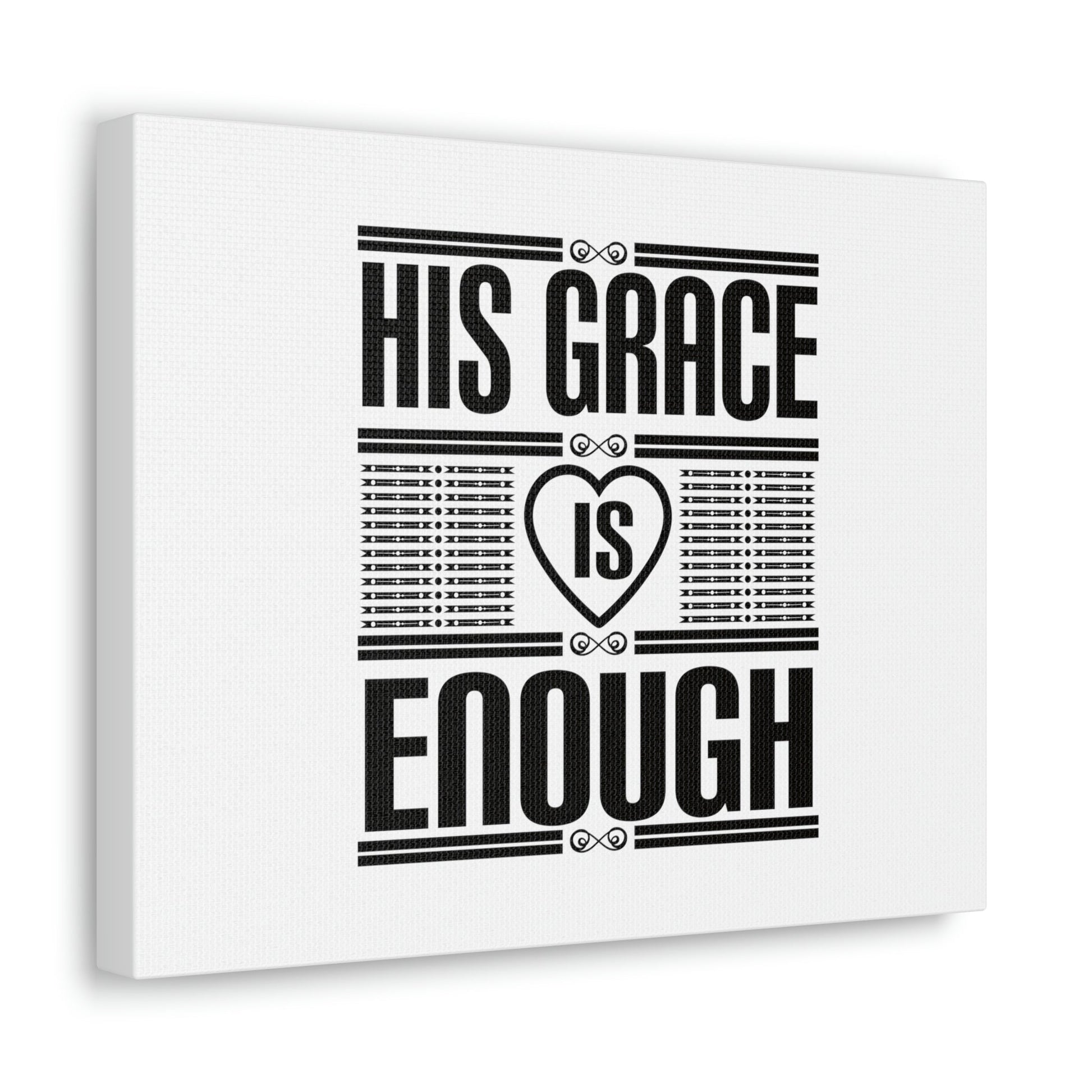His Grace Is Enough 2 Corinthians 12:9 Heart White Christian Wall Art Bible Verse Print Ready to Hang Unframed-Express Your Love Gifts