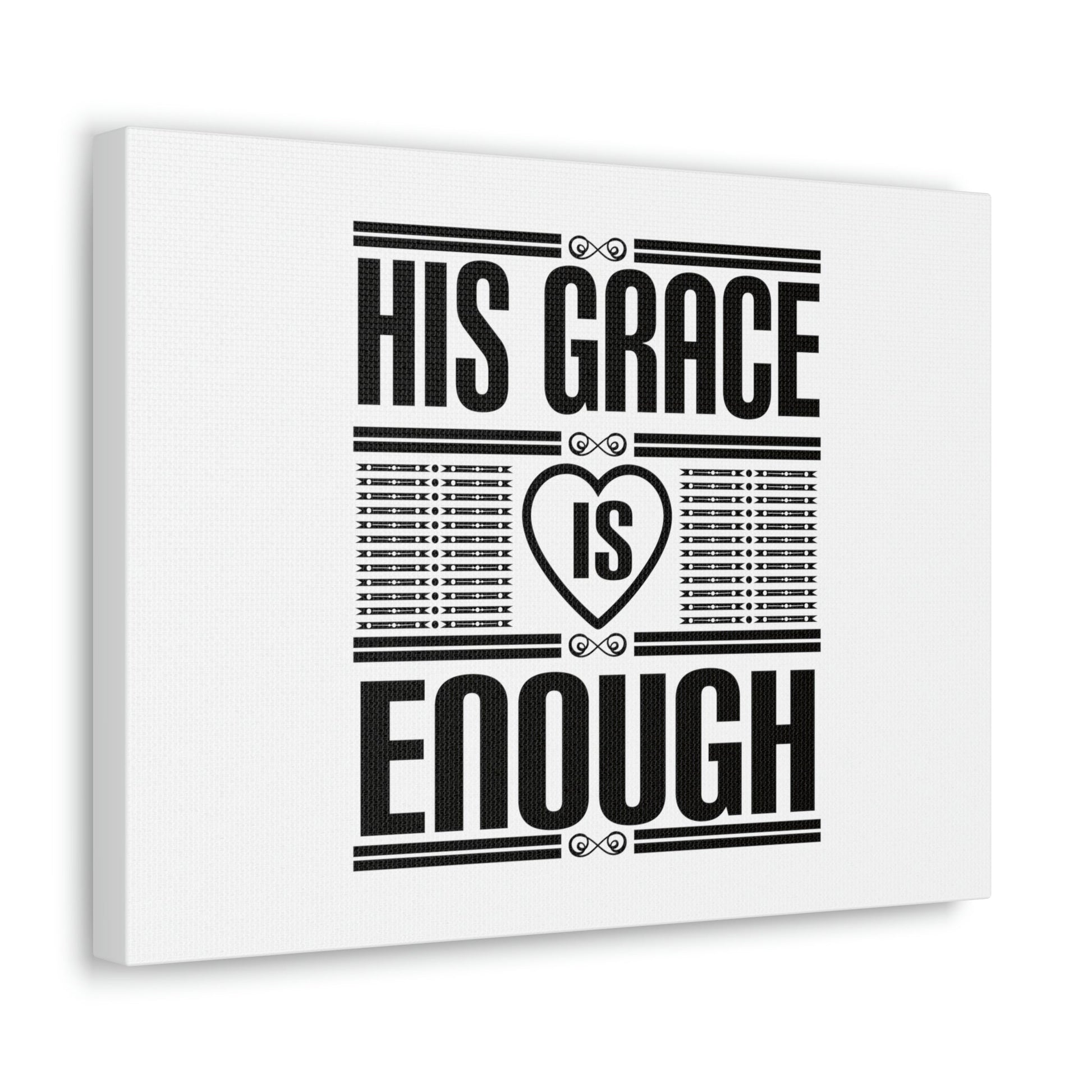 His Grace Is Enough 2 Corinthians 12:9 Heart White Christian Wall Art Bible Verse Print Ready to Hang Unframed-Express Your Love Gifts