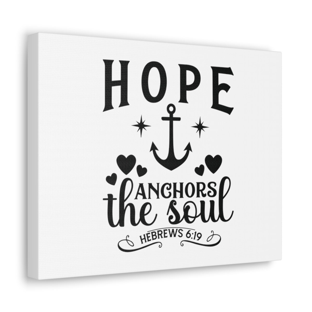 Scripture Walls Hope Anchors Hebrews 6:19 Hearts Bible Verse Canvas Christian Wall Art Ready to Hang Unframed-Express Your Love Gifts