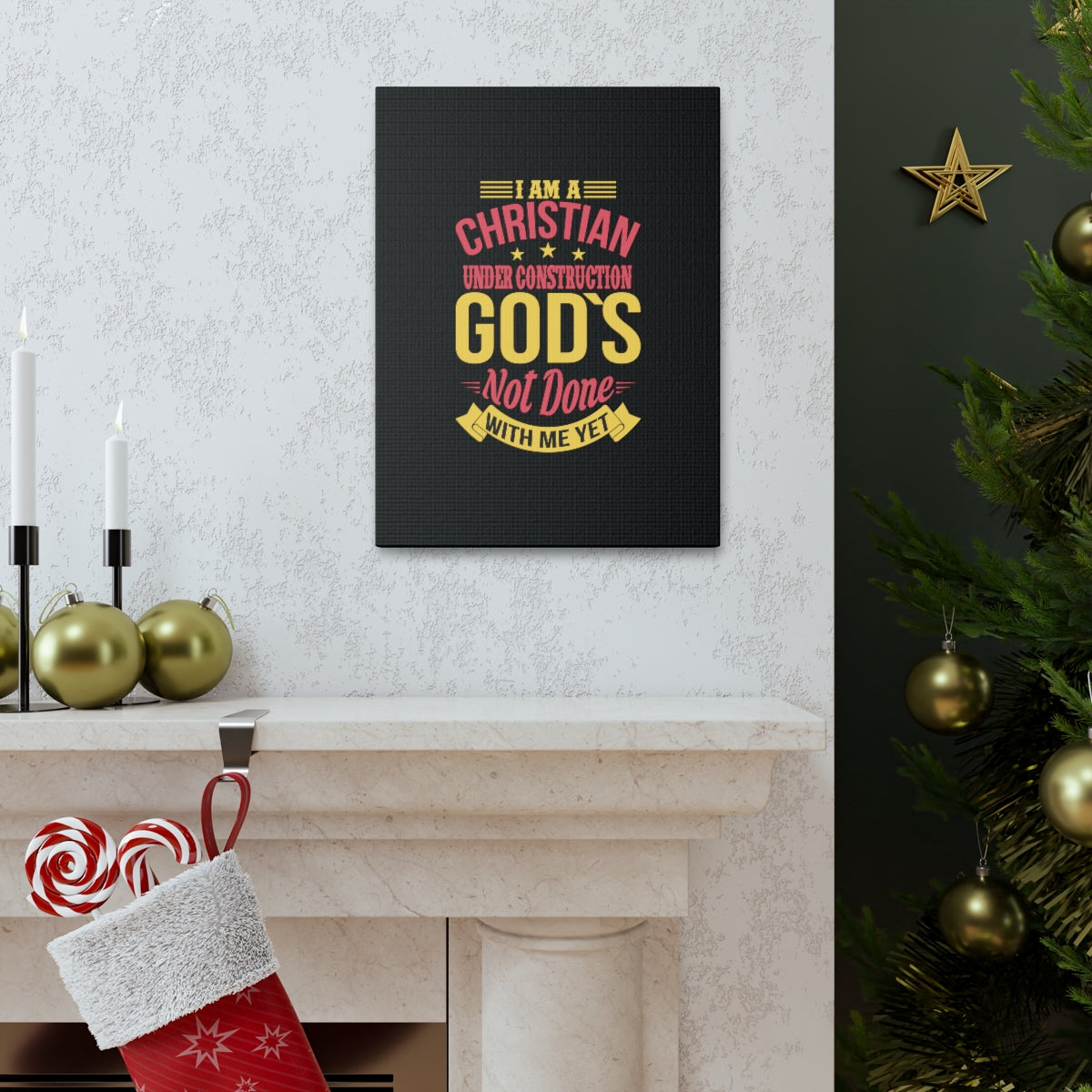 I Am A Christian Under Construction Philippians 1:6 Christian Wall Art Bible Verse Print Ready to Hang Unframed-Express Your Love Gifts