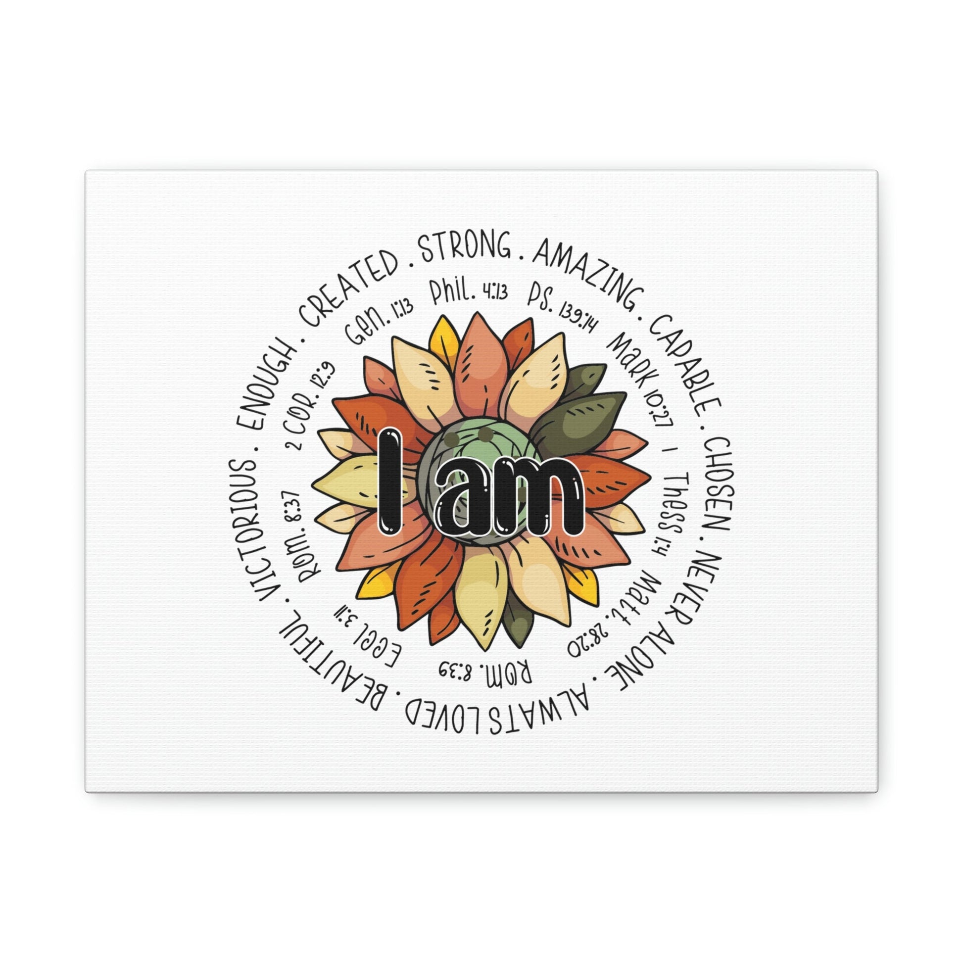 Scripture Walls I Am Created Revelation 4:11 Flower Multicolored Christian Wall Art Bible Verse Print Ready to Hang Unframed-Express Your Love Gifts