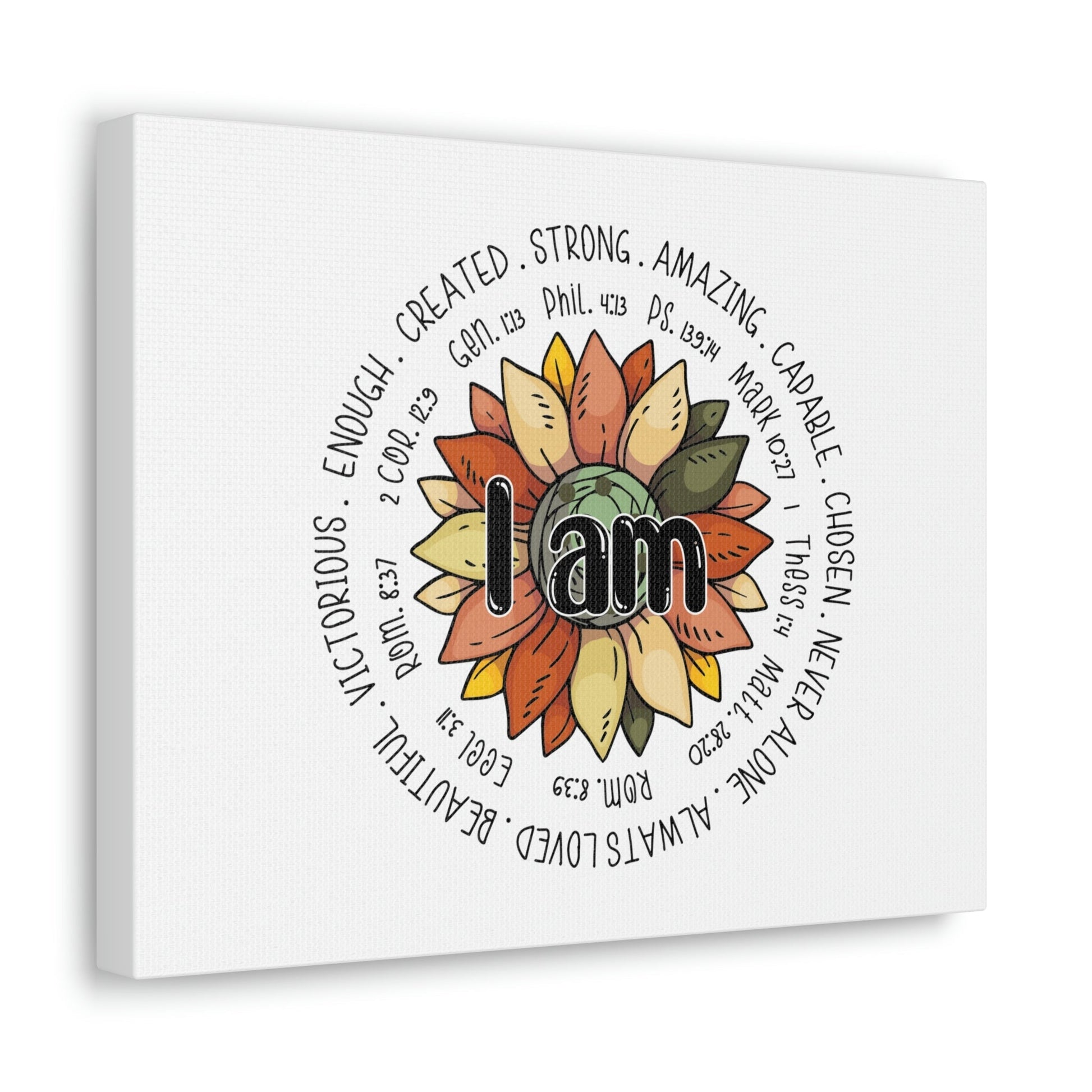 Scripture Walls I Am Created Revelation 4:11 Flower Multicolored Christian Wall Art Bible Verse Print Ready to Hang Unframed-Express Your Love Gifts