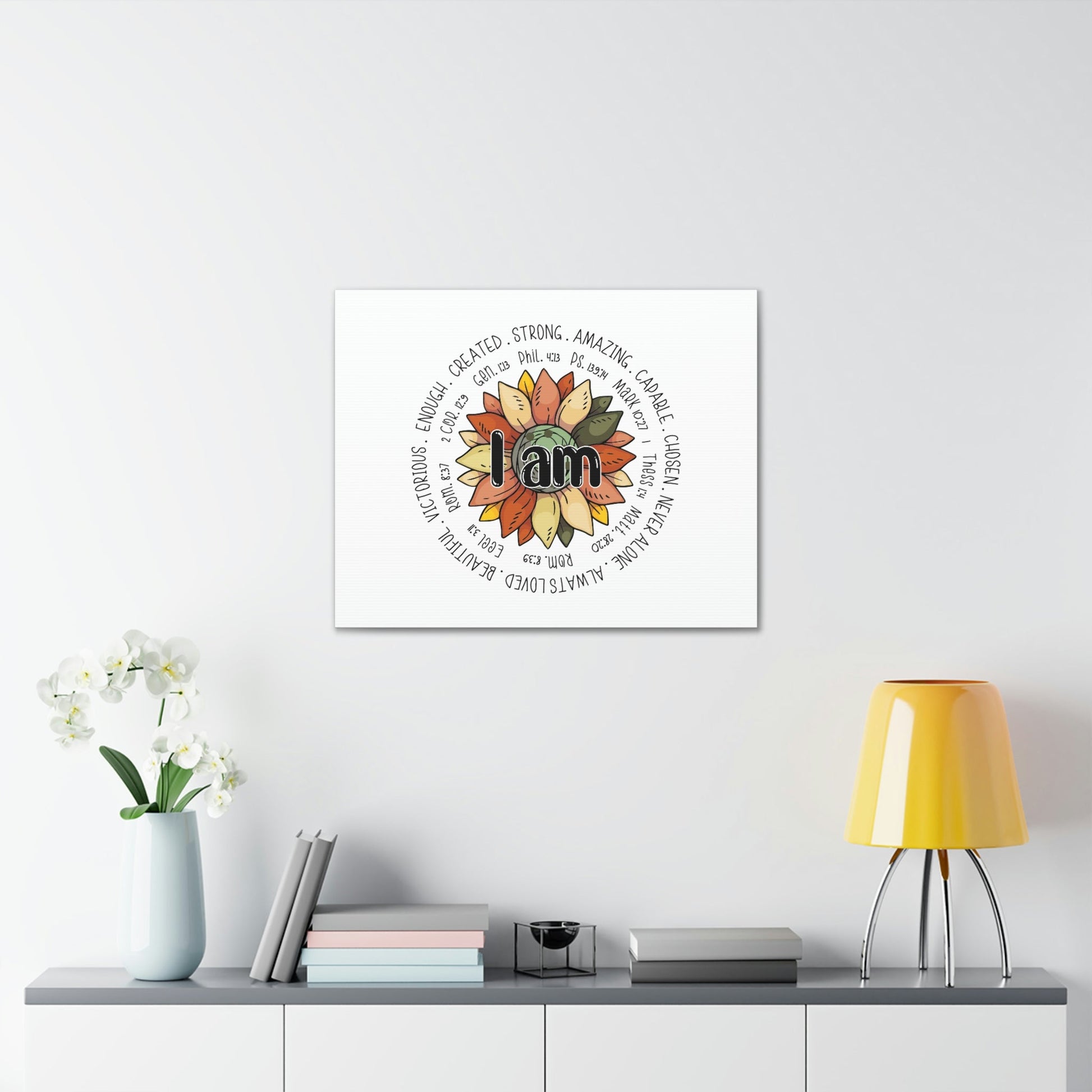 Scripture Walls I Am Created Revelation 4:11 Flower Multicolored Christian Wall Art Bible Verse Print Ready to Hang Unframed-Express Your Love Gifts