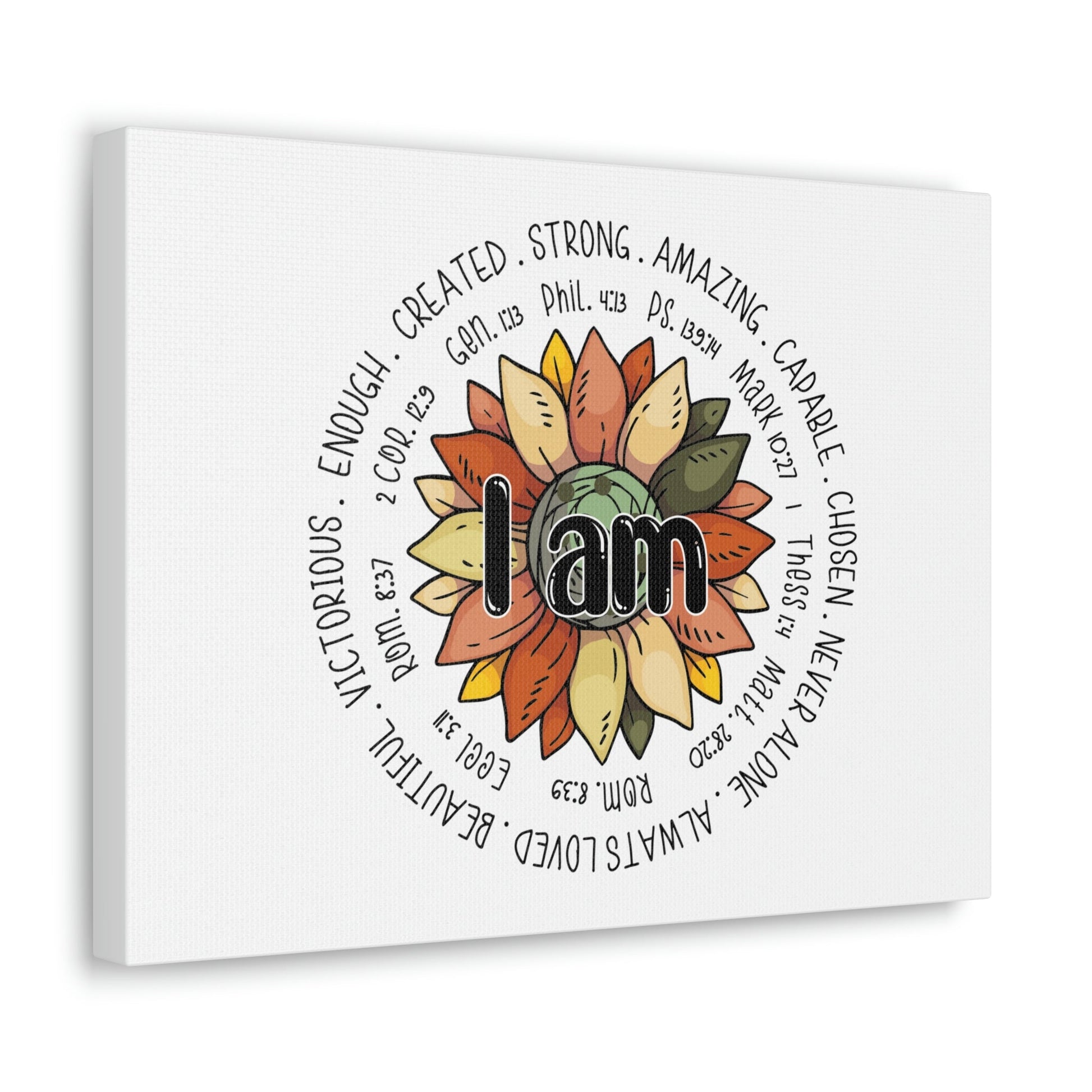 Scripture Walls I Am Created Revelation 4:11 Flower Multicolored Christian Wall Art Bible Verse Print Ready to Hang Unframed-Express Your Love Gifts