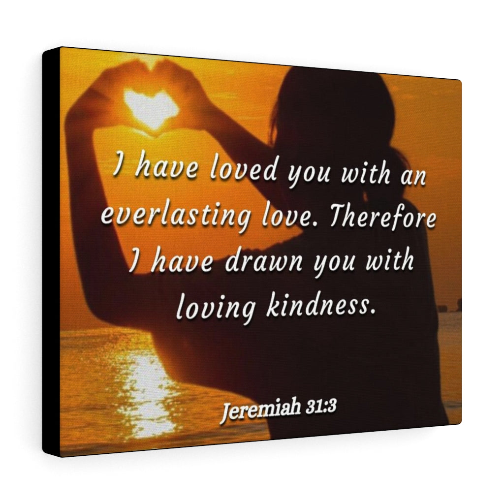 I Have Loved You Jeremiah 31:3 Bible Verse Canvas Christian Wall Art Ready to Hang Unframed-Express Your Love Gifts
