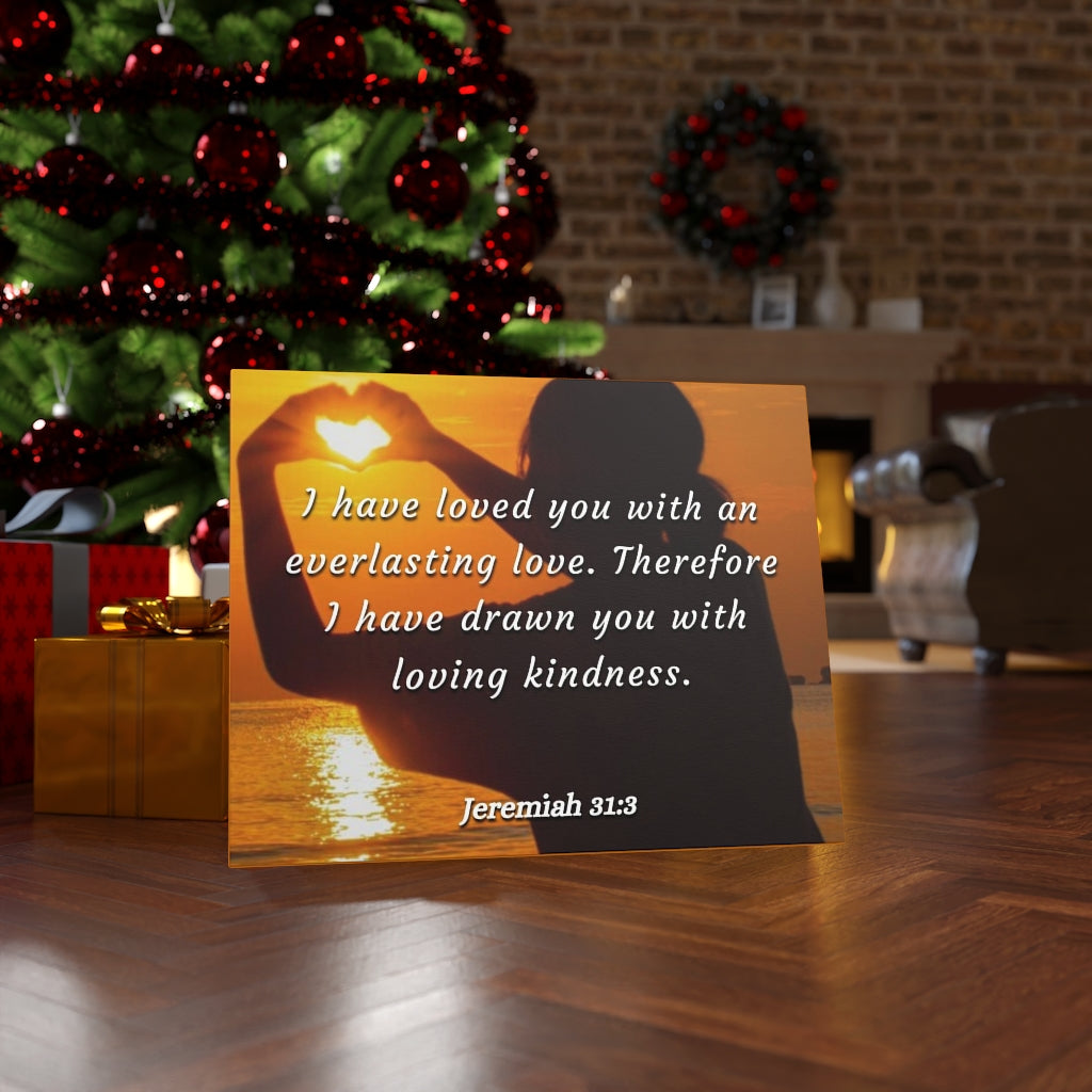I Have Loved You Jeremiah 31:3 Bible Verse Canvas Christian Wall Art Ready to Hang Unframed-Express Your Love Gifts