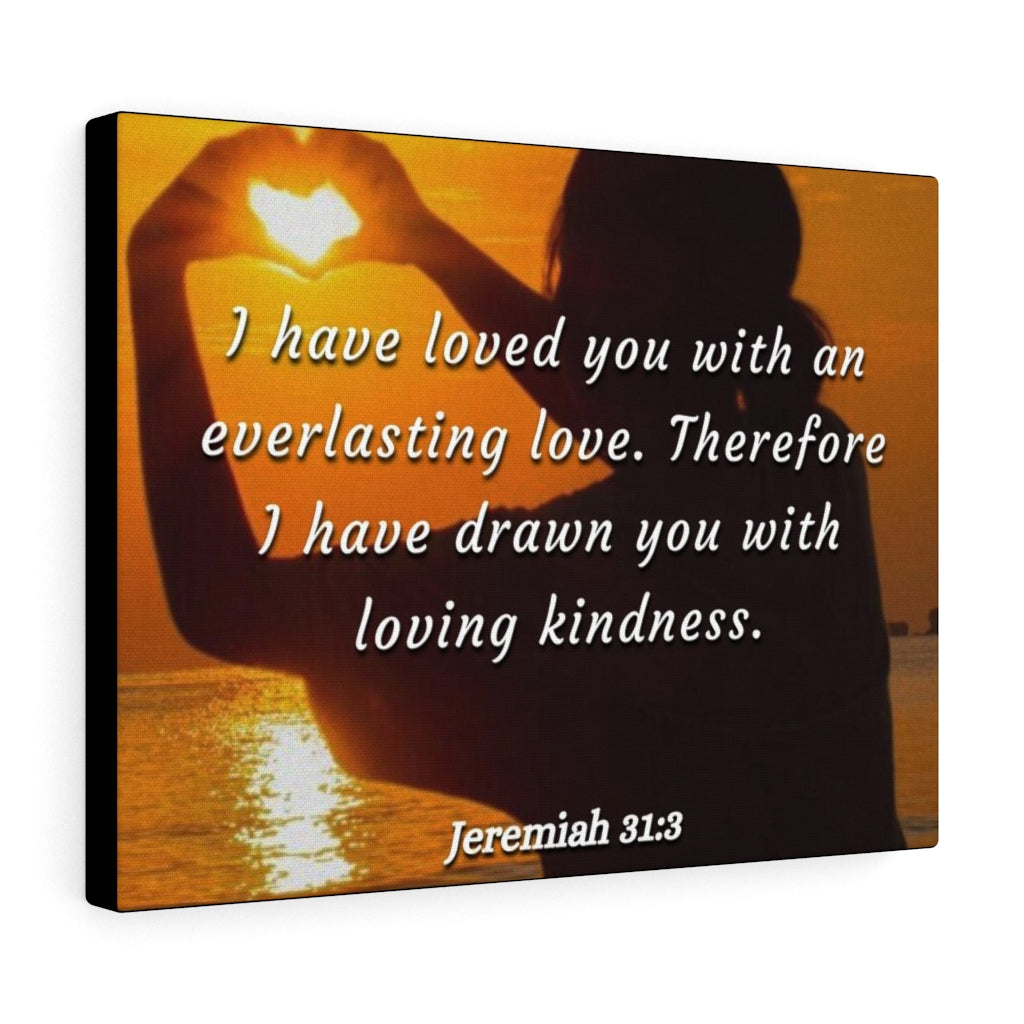 I Have Loved You Jeremiah 31:3 Bible Verse Canvas Christian Wall Art Ready to Hang Unframed-Express Your Love Gifts