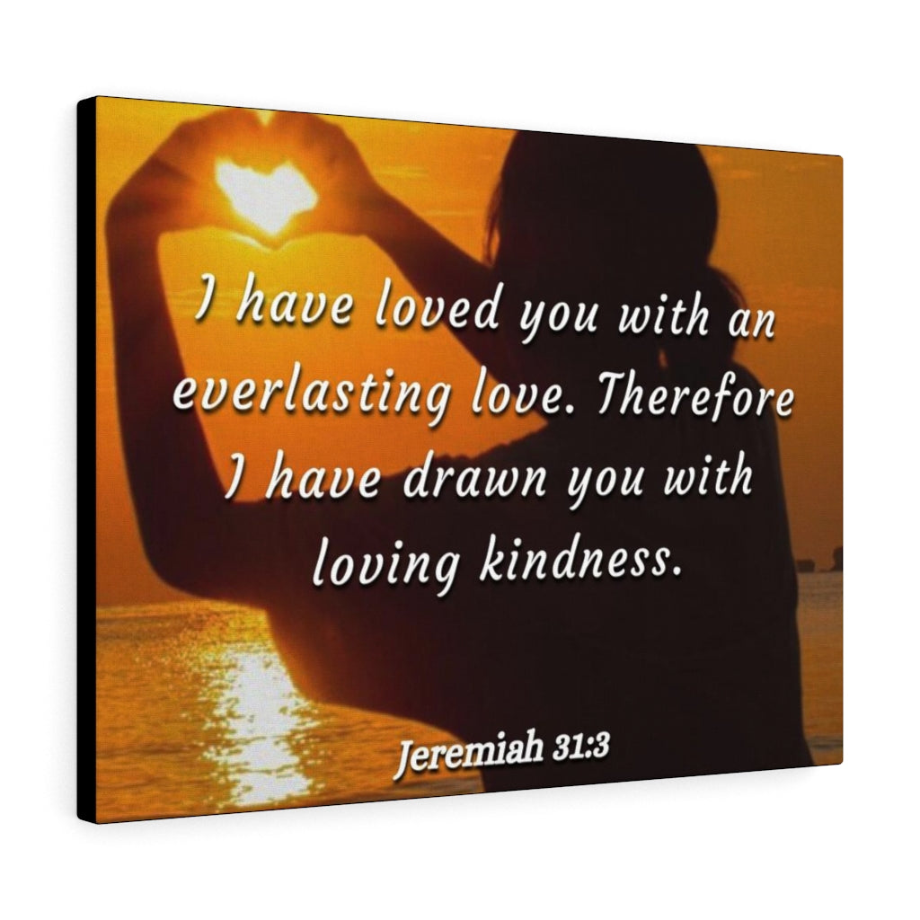 I Have Loved You Jeremiah 31:3 Bible Verse Canvas Christian Wall Art Ready to Hang Unframed-Express Your Love Gifts