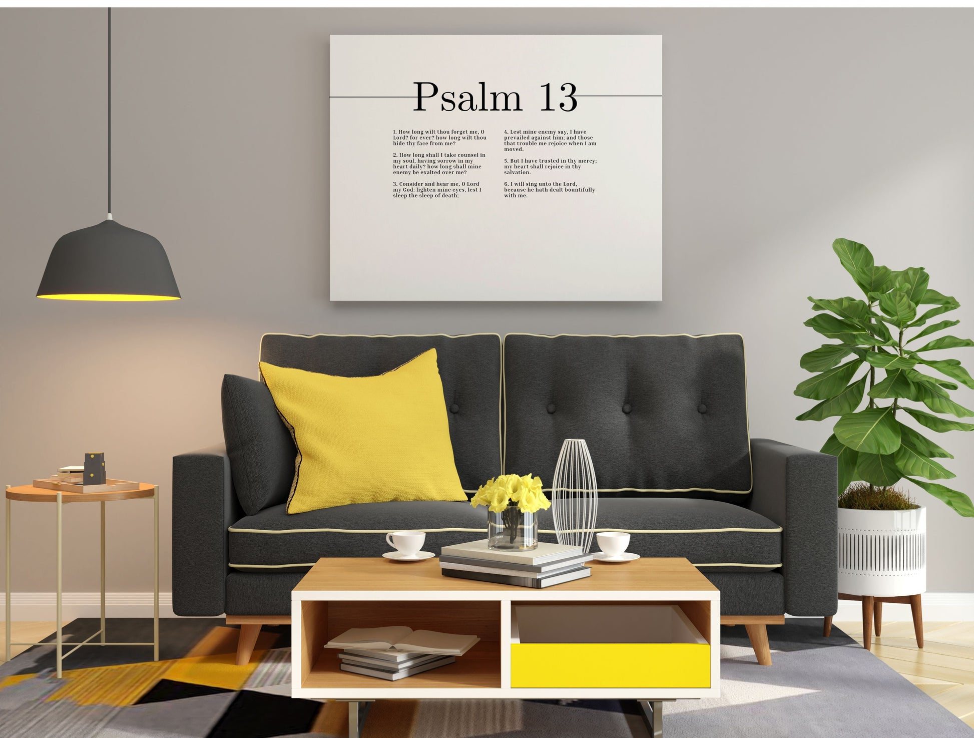 I Have Trusted In Thy Mercy Psalm 13 Bible Verse Canvas Christian Wall Art Ready to Hang Unframed-Express Your Love Gifts