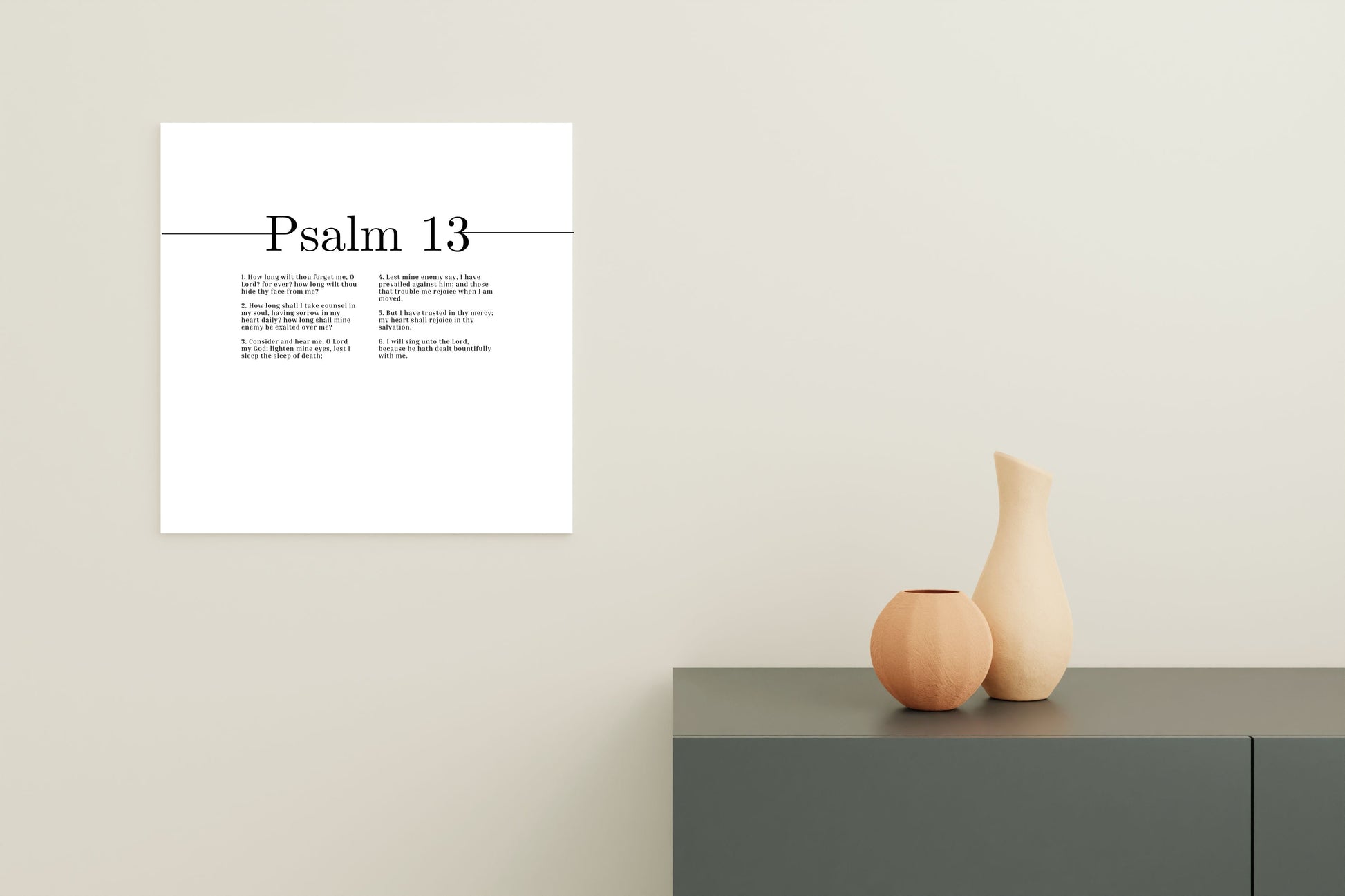I Have Trusted In Thy Mercy Psalm 13 Bible Verse Canvas Christian Wall Art Ready to Hang Unframed-Express Your Love Gifts
