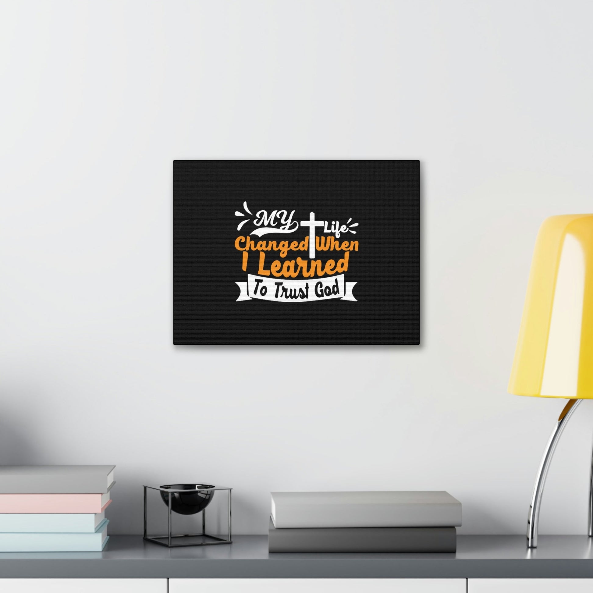 I Learned To Trust God 2 Corinthians 5:17 Orange Christian Wall Art Bible Verse Print Ready to Hang Unframed-Express Your Love Gifts