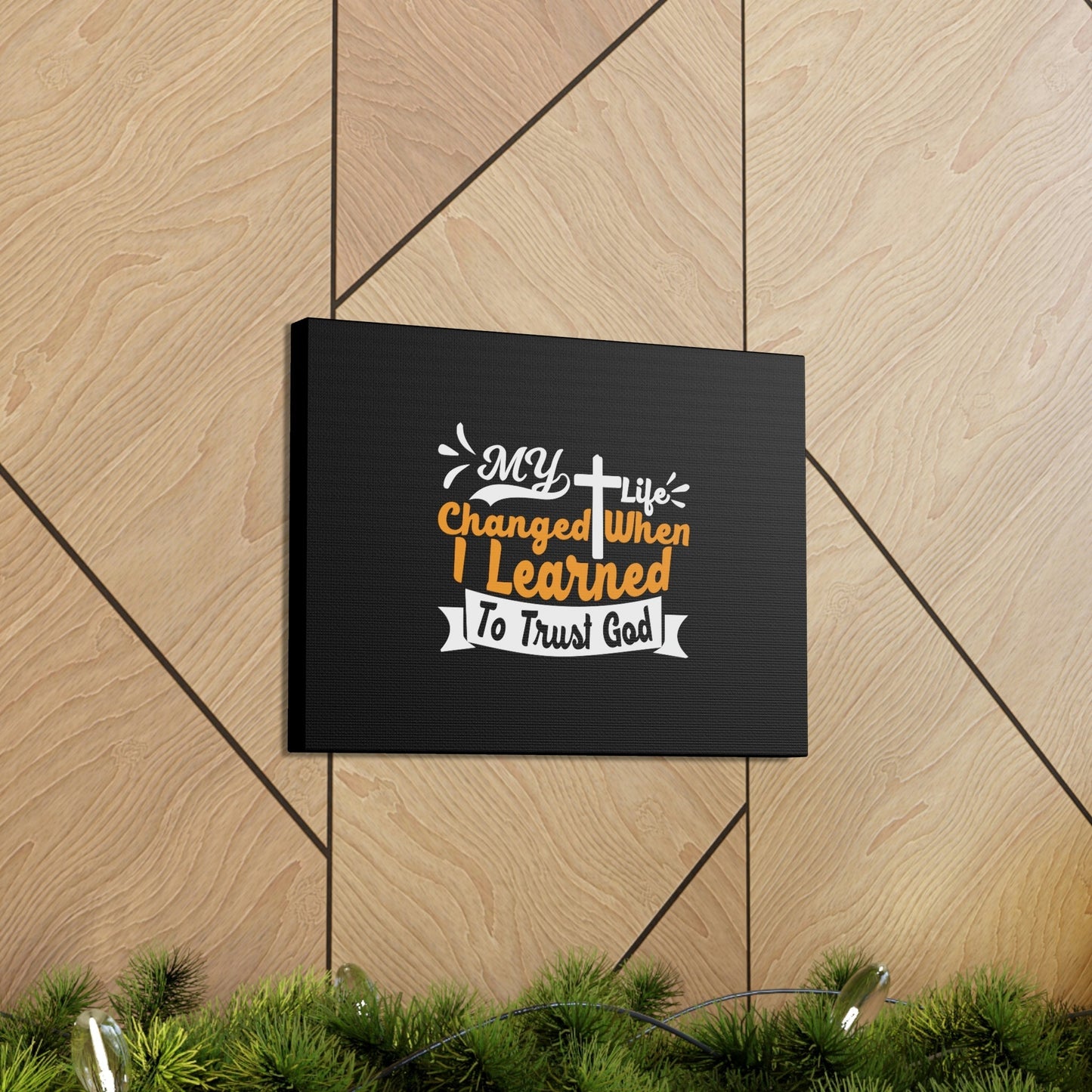 I Learned To Trust God 2 Corinthians 5:17 Orange Christian Wall Art Bible Verse Print Ready to Hang Unframed-Express Your Love Gifts