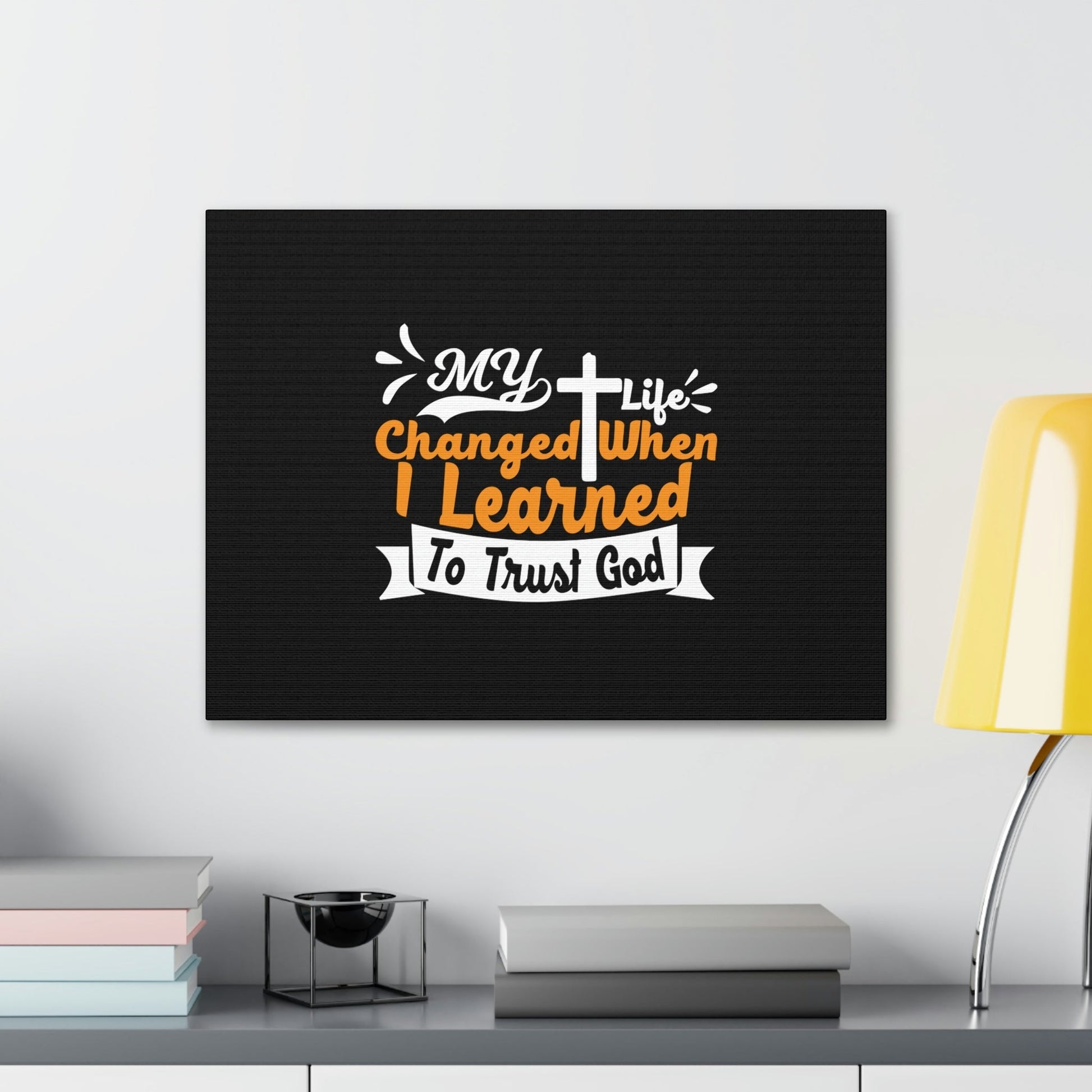 I Learned To Trust God 2 Corinthians 5:17 Orange Christian Wall Art Bible Verse Print Ready to Hang Unframed-Express Your Love Gifts