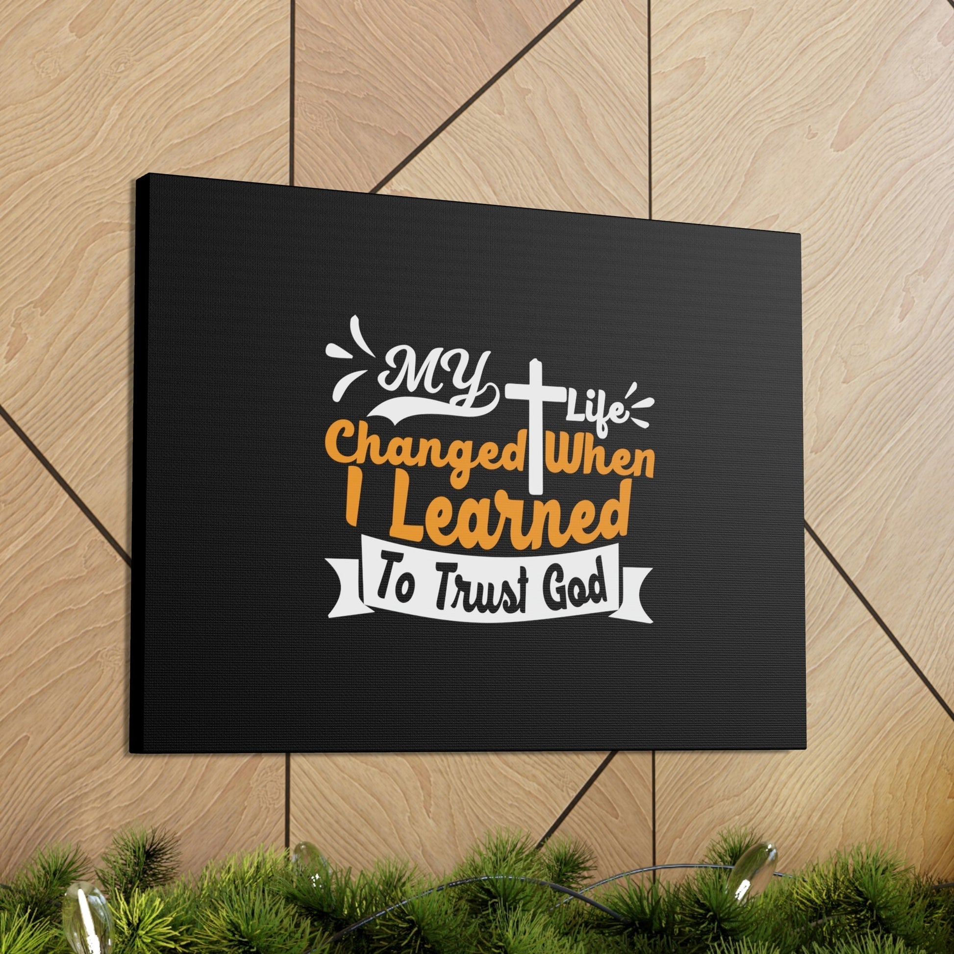 I Learned To Trust God 2 Corinthians 5:17 Orange Christian Wall Art Bible Verse Print Ready to Hang Unframed-Express Your Love Gifts