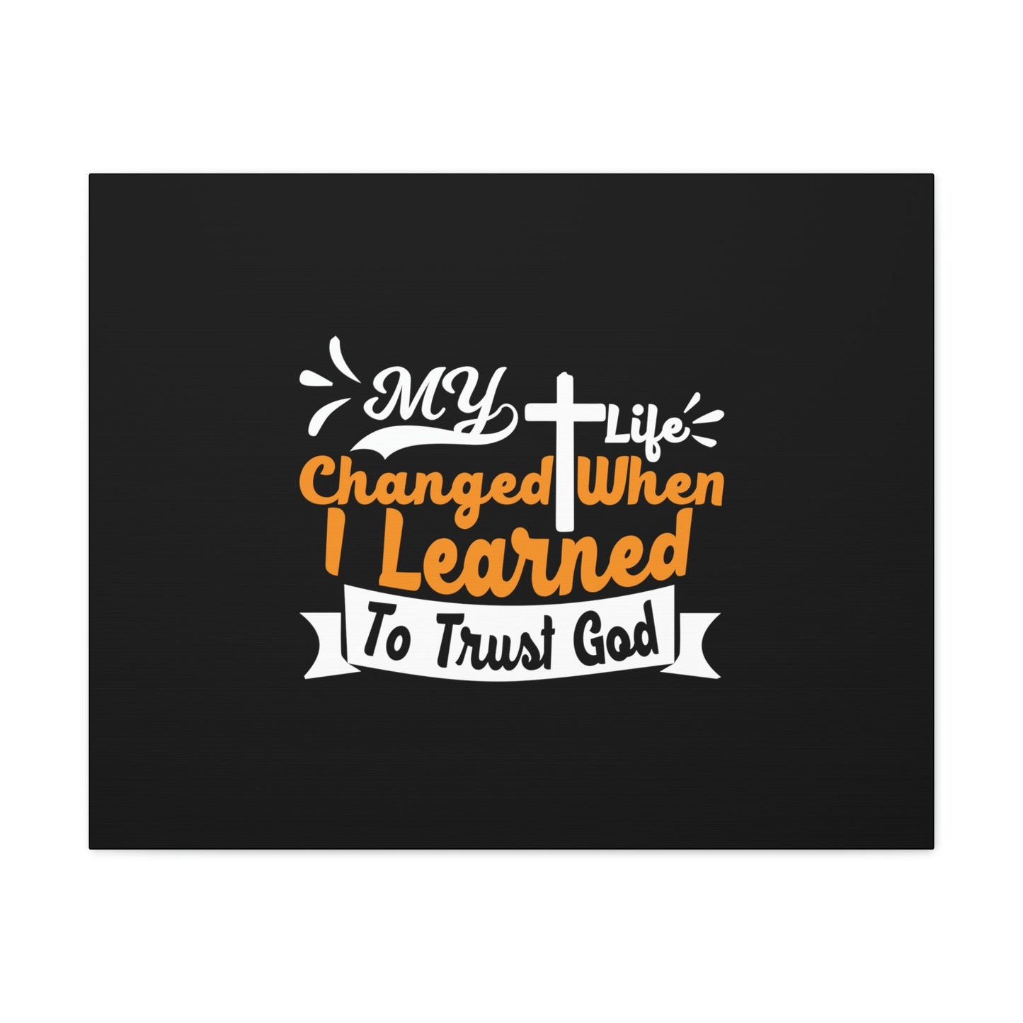 I Learned To Trust God 2 Corinthians 5:17 Orange Christian Wall Art Bible Verse Print Ready to Hang Unframed-Express Your Love Gifts