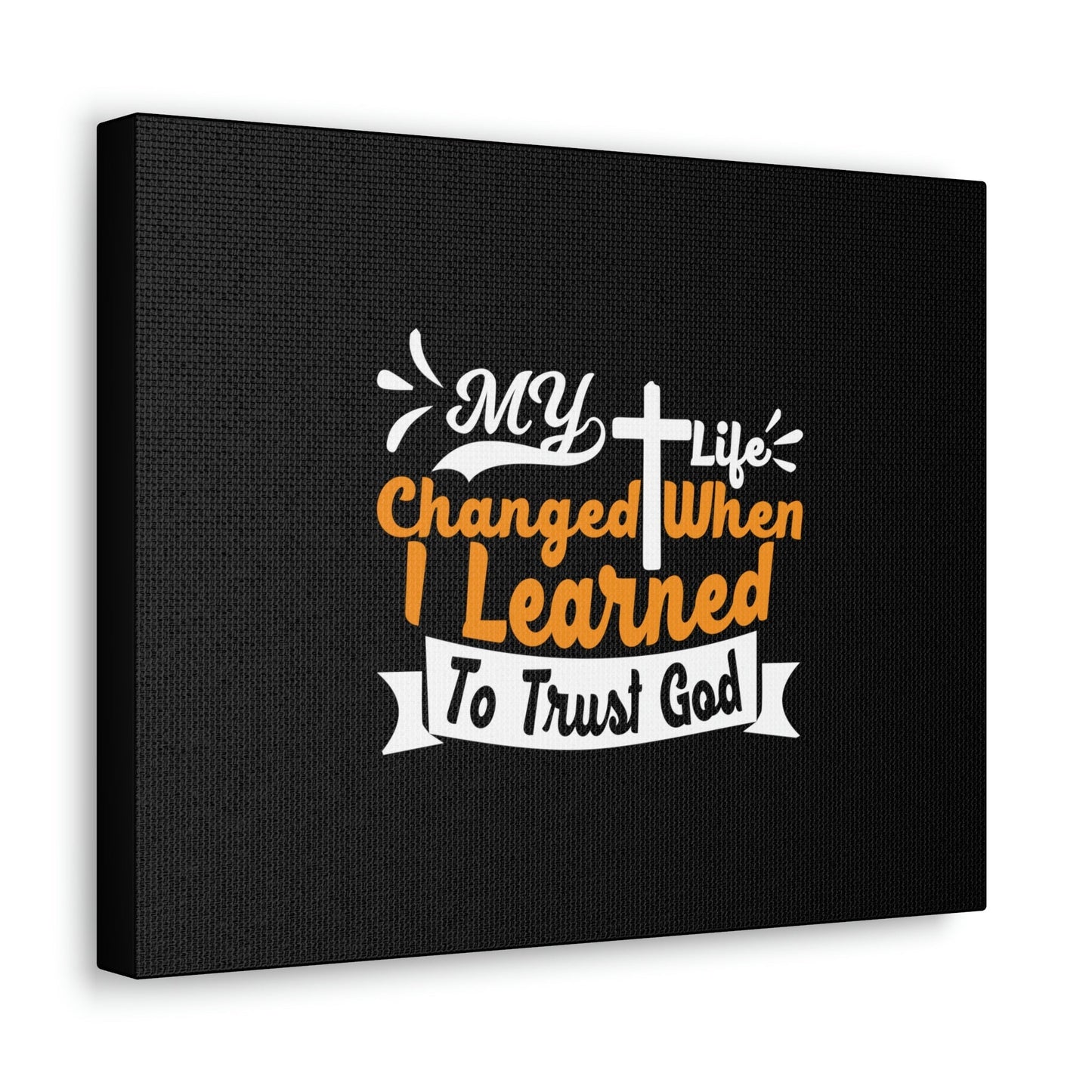 I Learned To Trust God 2 Corinthians 5:17 Orange Christian Wall Art Bible Verse Print Ready to Hang Unframed-Express Your Love Gifts