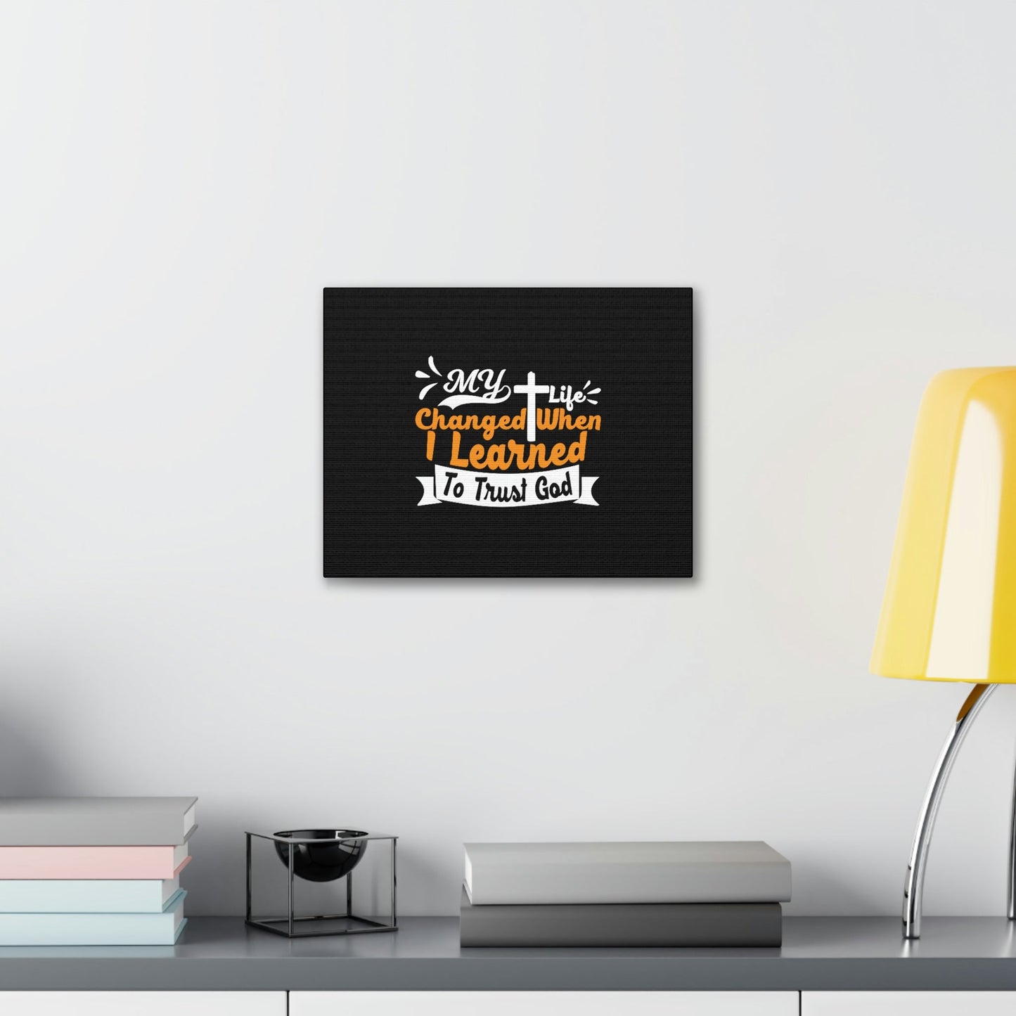 I Learned To Trust God 2 Corinthians 5:17 Orange Christian Wall Art Bible Verse Print Ready to Hang Unframed-Express Your Love Gifts