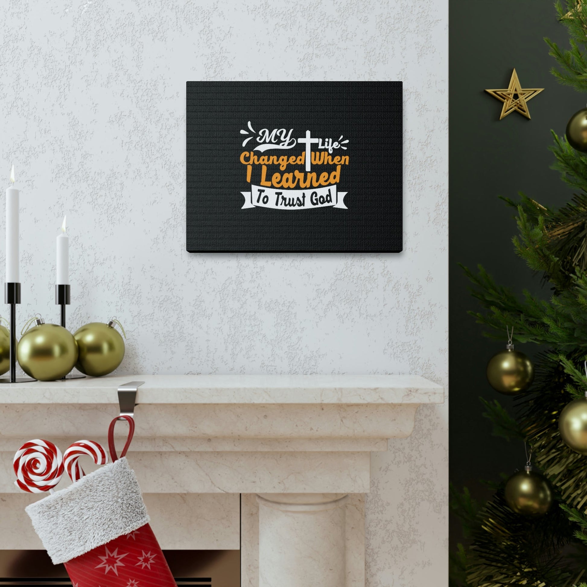 I Learned To Trust God 2 Corinthians 5:17 Orange Christian Wall Art Bible Verse Print Ready to Hang Unframed-Express Your Love Gifts