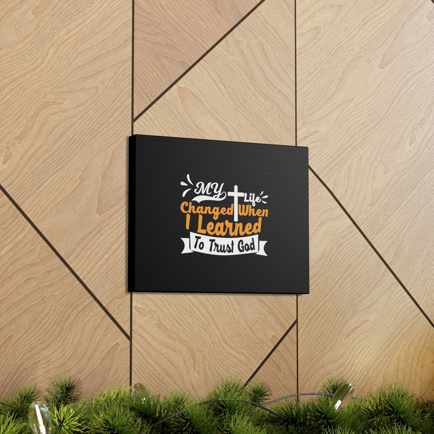 I Learned To Trust God 2 Corinthians 5:17 Orange Christian Wall Art Bible Verse Print Ready to Hang Unframed-Express Your Love Gifts