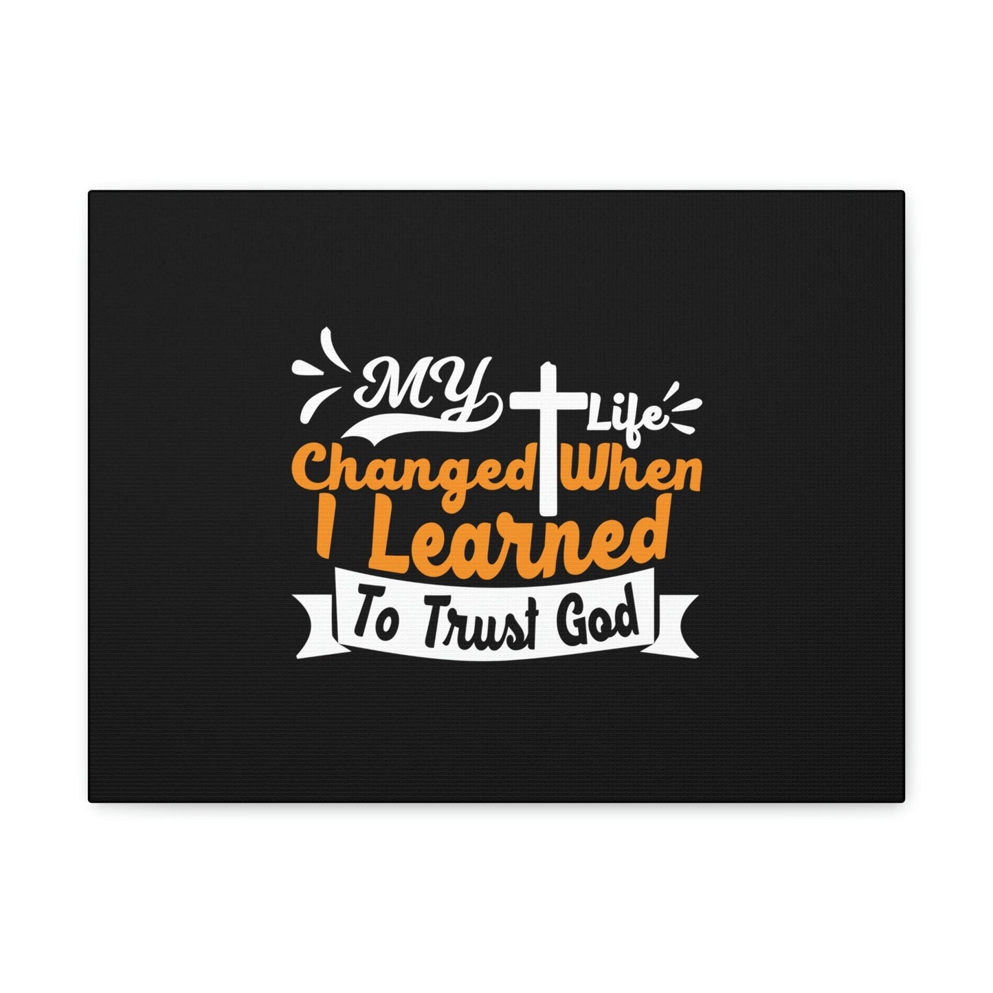 I Learned To Trust God 2 Corinthians 5:17 Orange Christian Wall Art Bible Verse Print Ready to Hang Unframed-Express Your Love Gifts