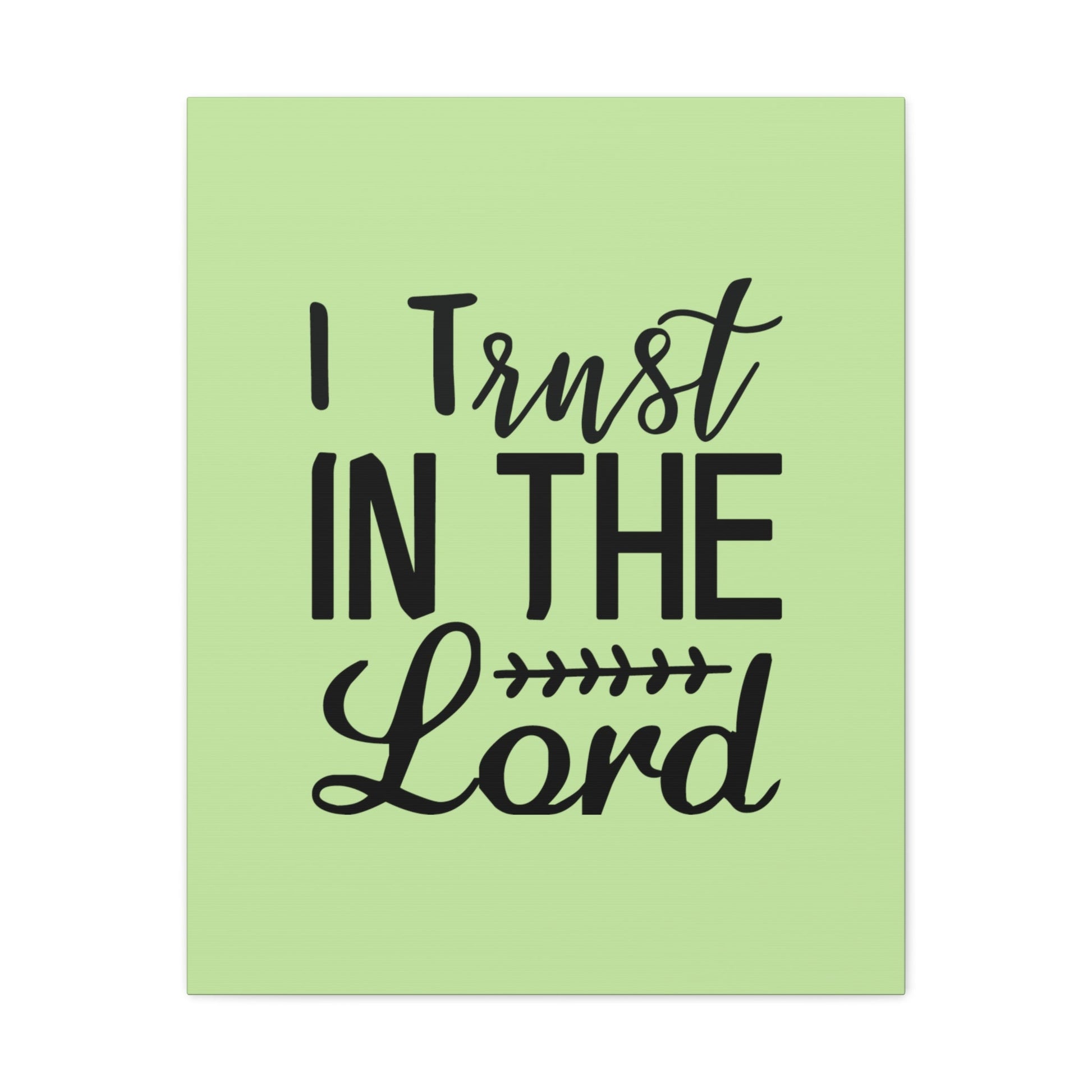Scripture Walls I Trust In The Lord Leaf Green Proverbs 3:5 Bible Canvas Christian Wall Art Ready to Hang Unframed-Express Your Love Gifts