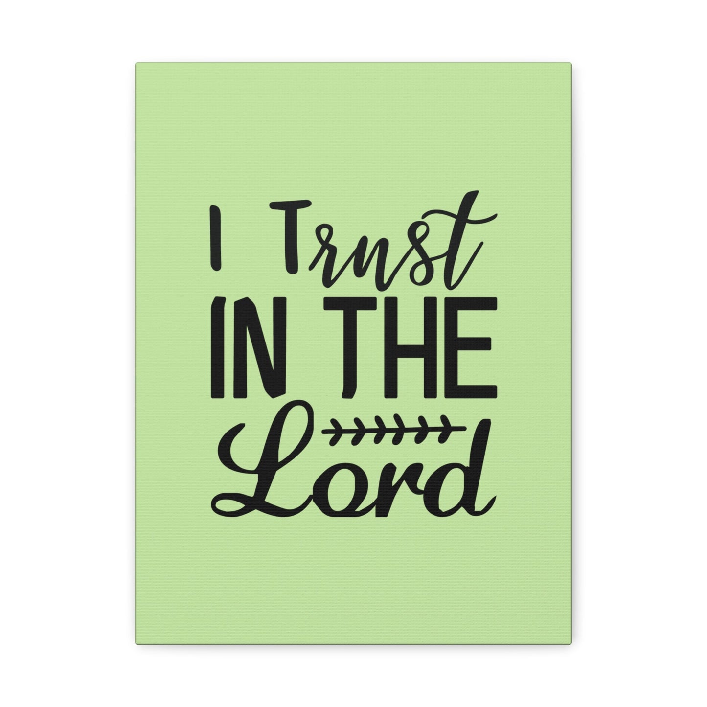 Scripture Walls I Trust In The Lord Leaf Green Proverbs 3:5 Bible Canvas Christian Wall Art Ready to Hang Unframed-Express Your Love Gifts