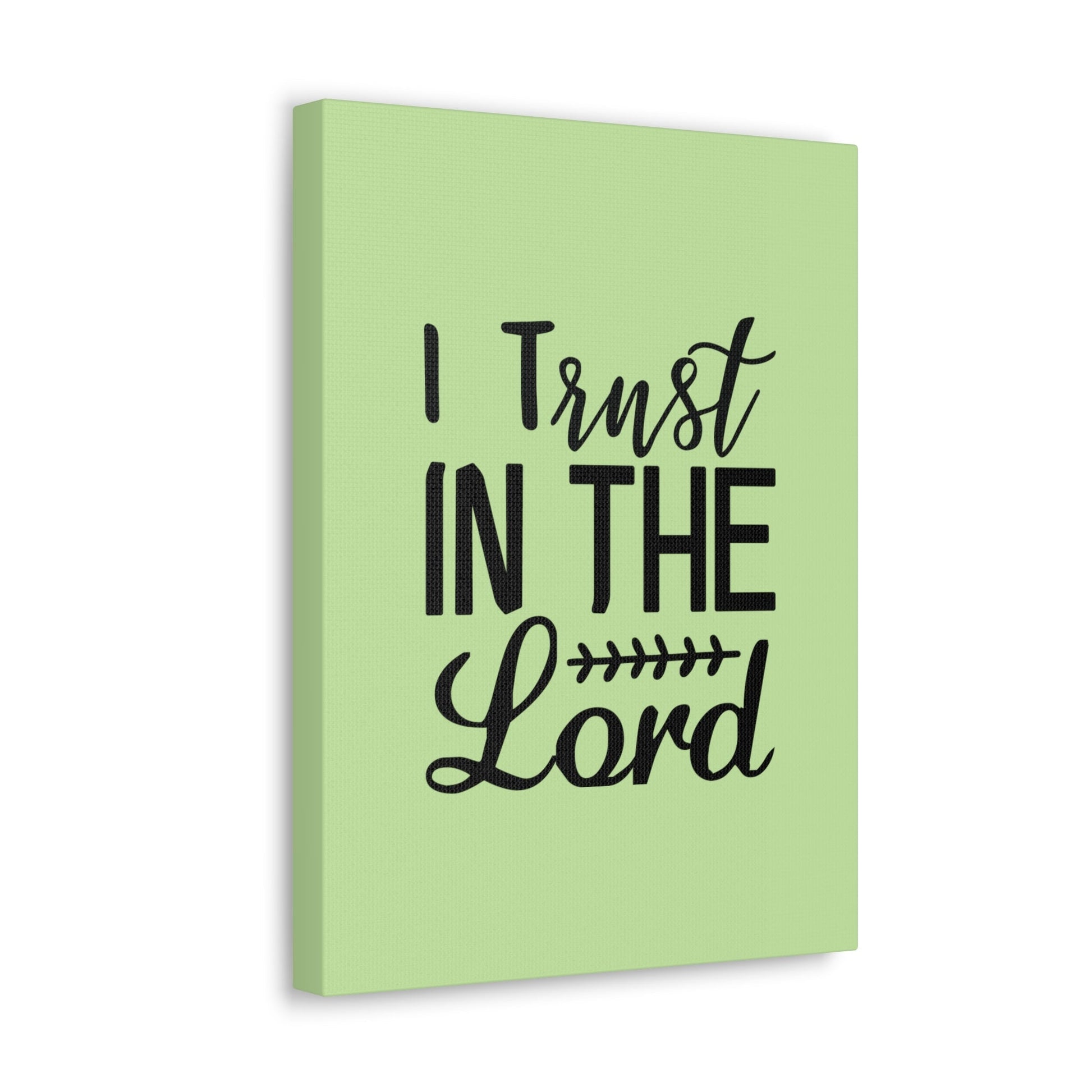Scripture Walls I Trust In The Lord Leaf Green Proverbs 3:5 Bible Canvas Christian Wall Art Ready to Hang Unframed-Express Your Love Gifts
