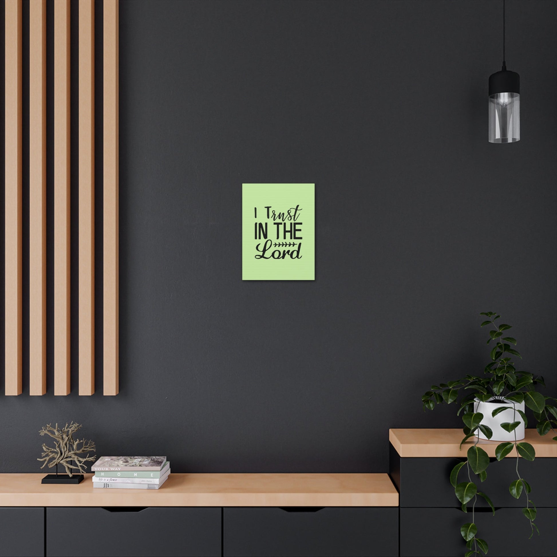 Scripture Walls I Trust In The Lord Leaf Green Proverbs 3:5 Bible Canvas Christian Wall Art Ready to Hang Unframed-Express Your Love Gifts