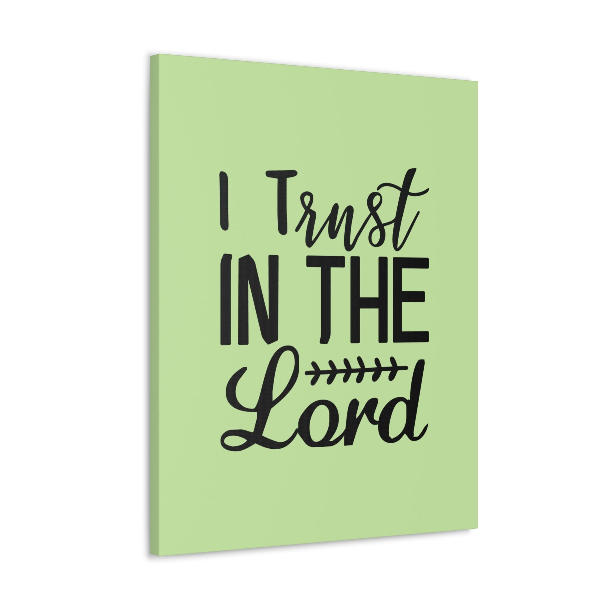 Scripture Walls I Trust In The Lord Leaf Green Proverbs 3:5 Bible Canvas Christian Wall Art Ready to Hang Unframed-Express Your Love Gifts