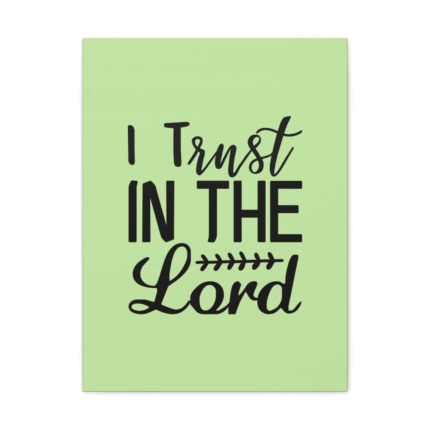 Scripture Walls I Trust In The Lord Leaf Green Proverbs 3:5 Bible Canvas Christian Wall Art Ready to Hang Unframed-Express Your Love Gifts