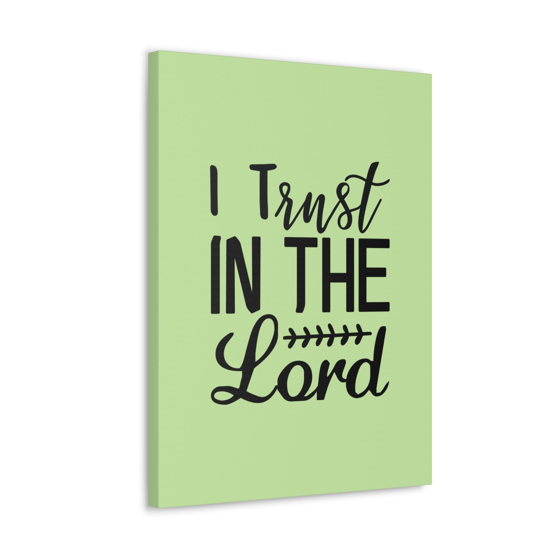 Scripture Walls I Trust In The Lord Leaf Green Proverbs 3:5 Bible Canvas Christian Wall Art Ready to Hang Unframed-Express Your Love Gifts