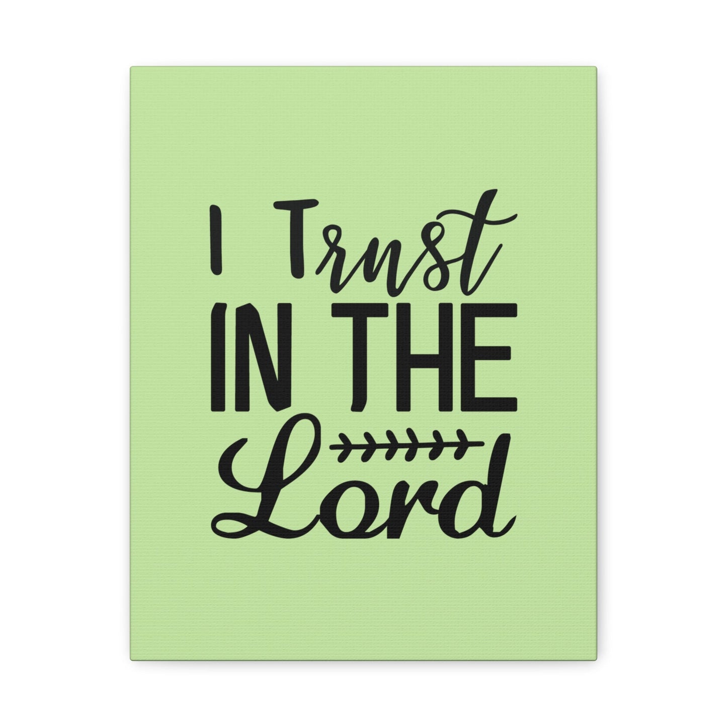 Scripture Walls I Trust In The Lord Leaf Green Proverbs 3:5 Bible Canvas Christian Wall Art Ready to Hang Unframed-Express Your Love Gifts