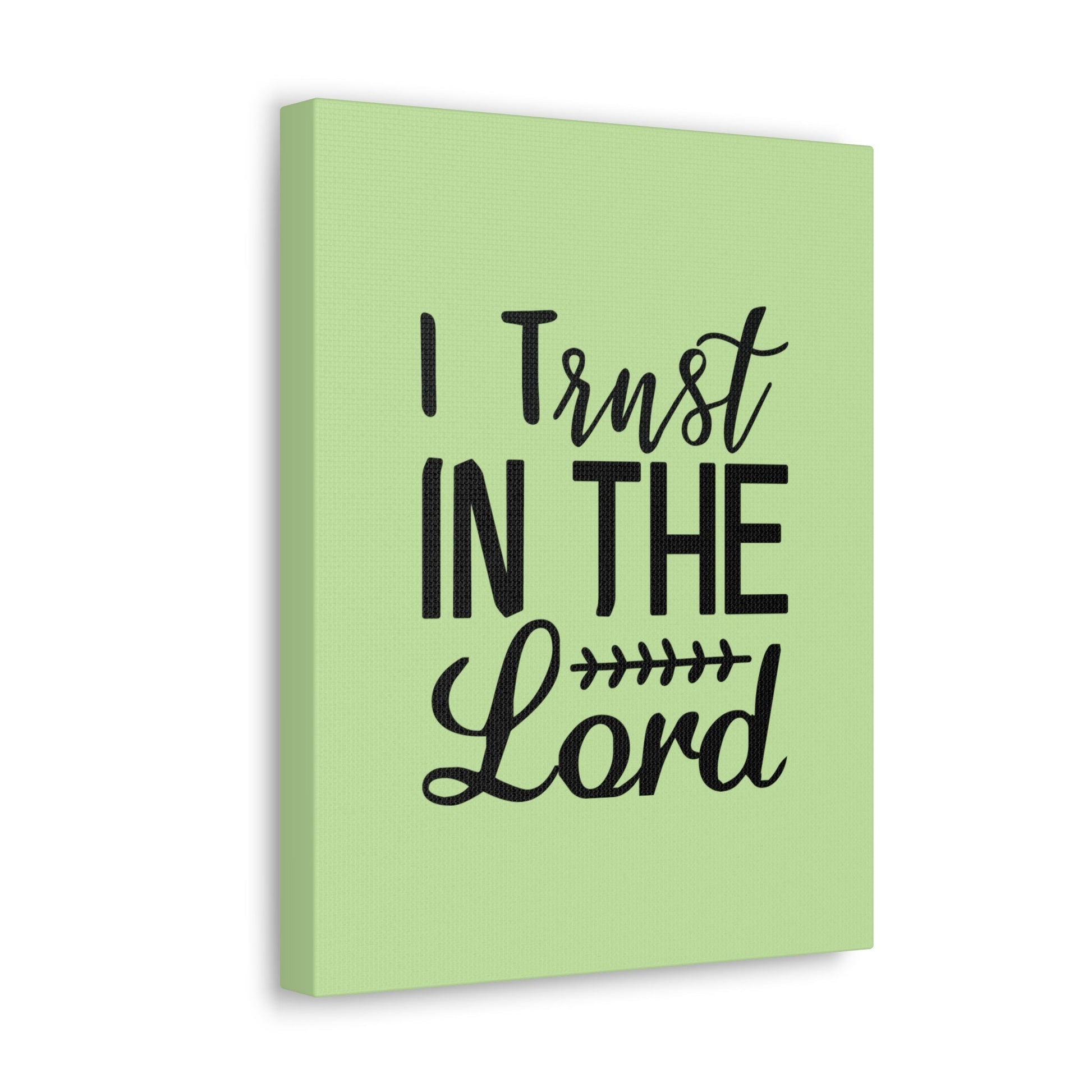 Scripture Walls I Trust In The Lord Leaf Green Proverbs 3:5 Bible Canvas Christian Wall Art Ready to Hang Unframed-Express Your Love Gifts