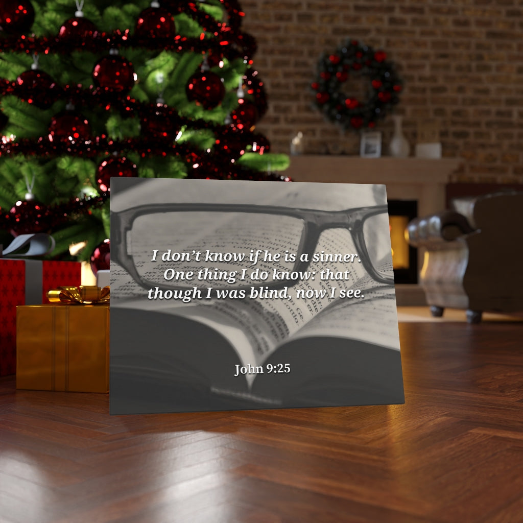 I Was Blind Now I See John 9:25 Bible Verse Canvas Christian Wall Art Ready to Hang Unframed-Express Your Love Gifts