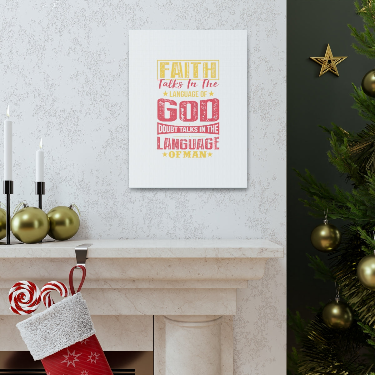 In The Language Of God Isaiah 50:4 Christian Wall Art Bible Verse Print Ready to Hang Unframed-Express Your Love Gifts