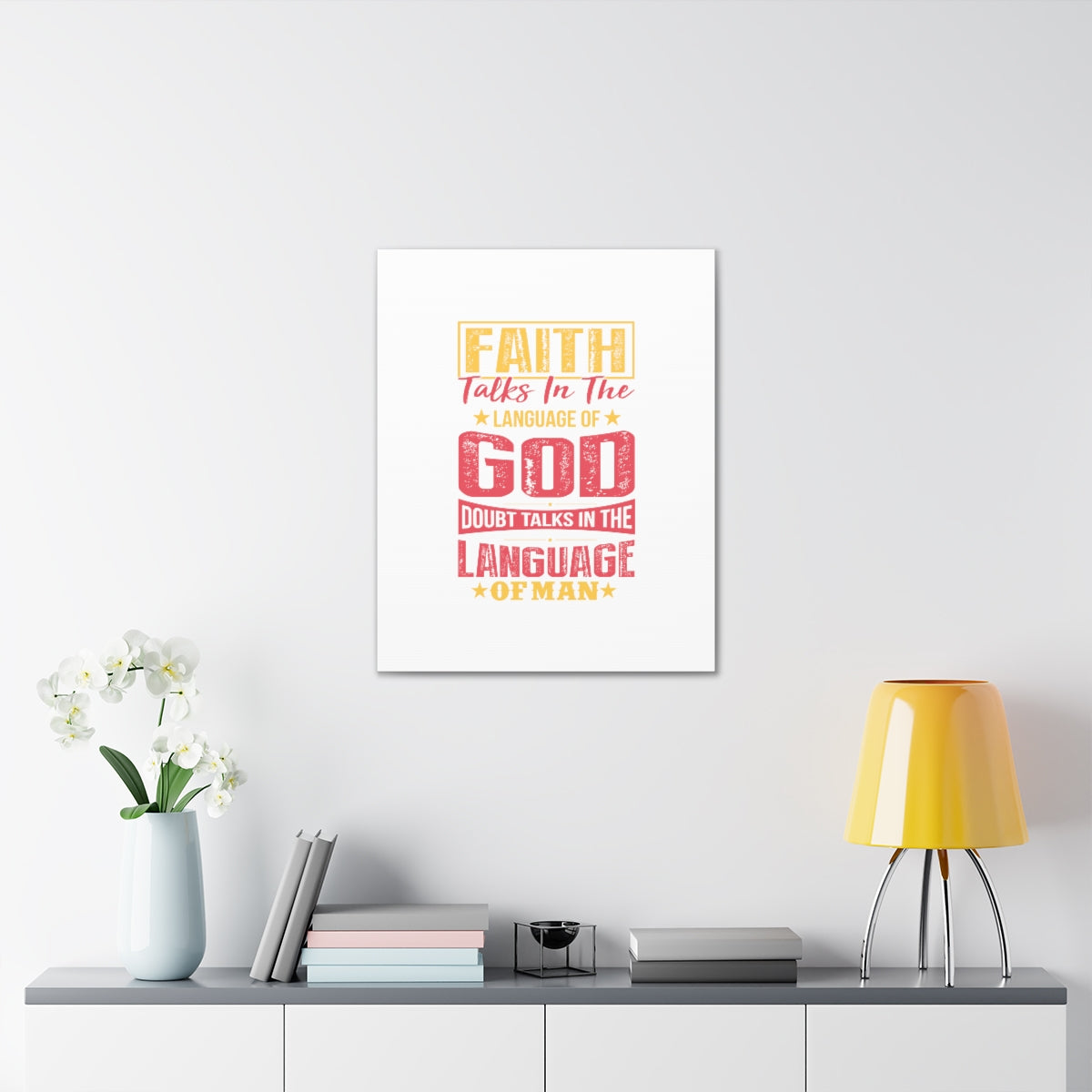 In The Language Of God Isaiah 50:4 Christian Wall Art Bible Verse Print Ready to Hang Unframed-Express Your Love Gifts